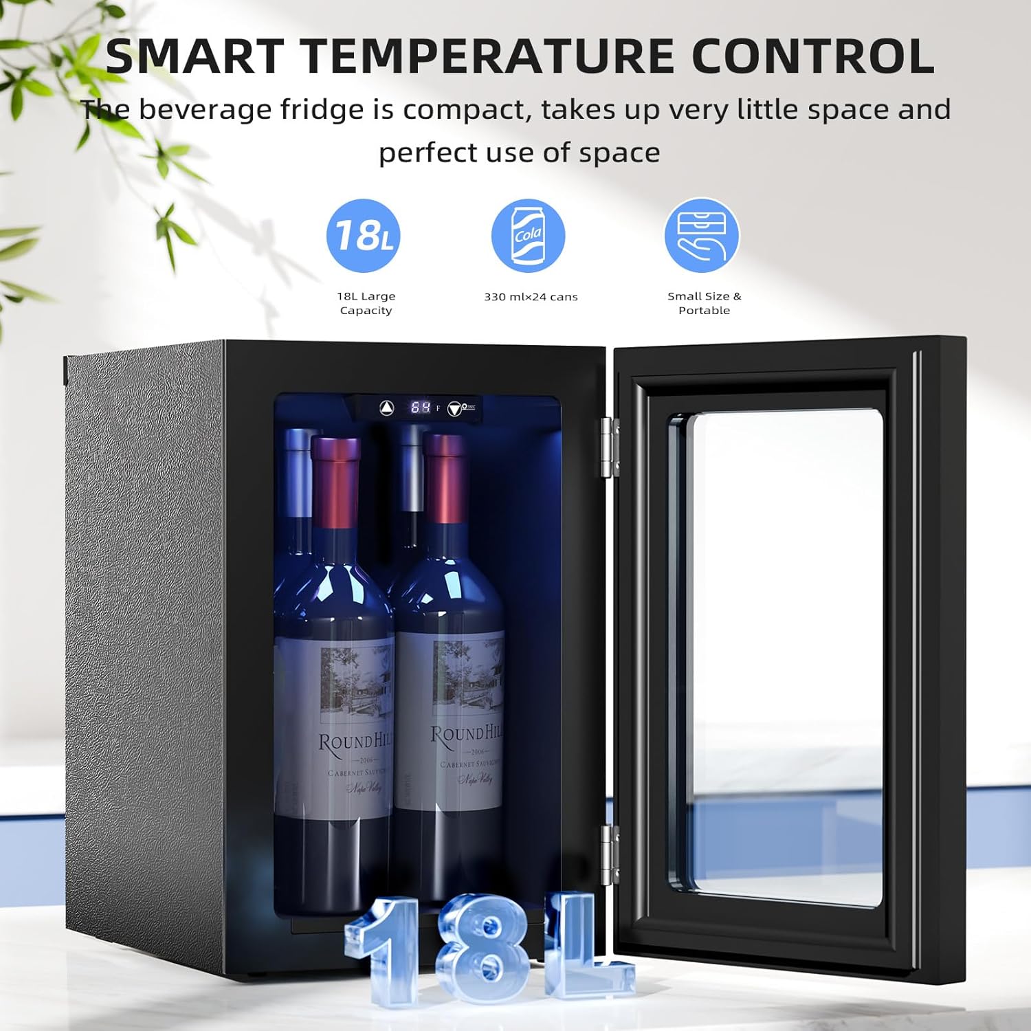 Antarctic Star 26 Bottle 130 Can Wine Cooler Cabinet Beverage Refrigerator Mini Wine Cellar wourant