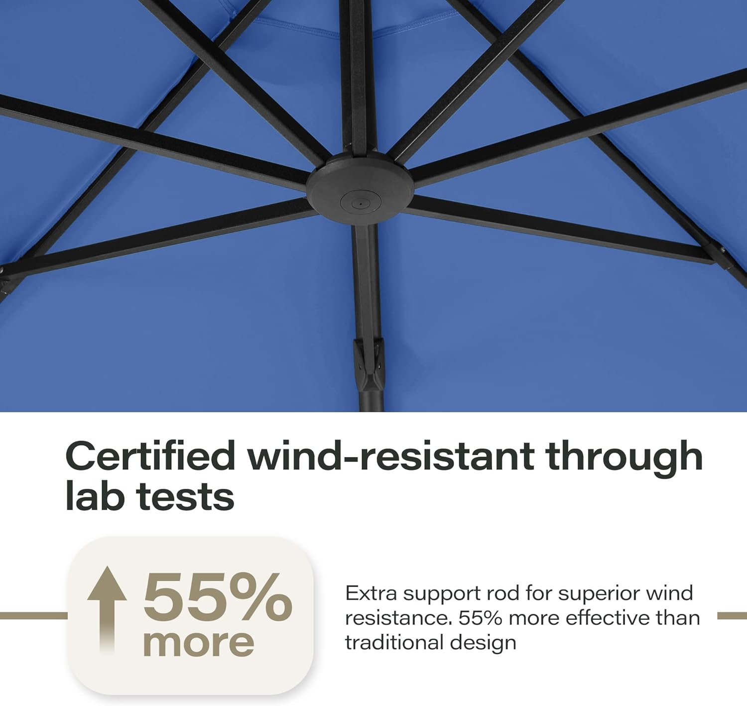 LAUSAINT HOME Outdoor Patio Umbrella with Base included, 11 FT Deluxe Curvy Cantilever Umbrella Heavy Duty Offset Hanging Umbrella with 360° Rotation for Market, Pool, Garden, Backyard, Deck (Beige) wourant