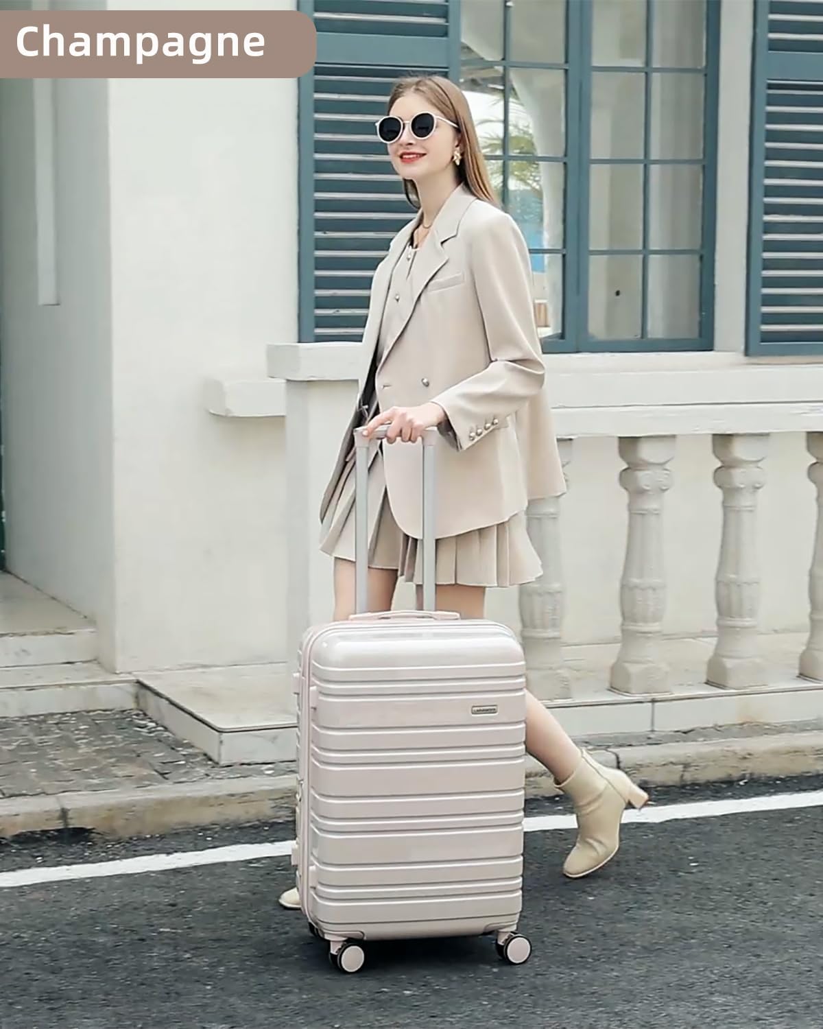 6-piece luggage set, expandable hardshell suitcase set with spinner wheels, lightweight rolling luggage set wourant