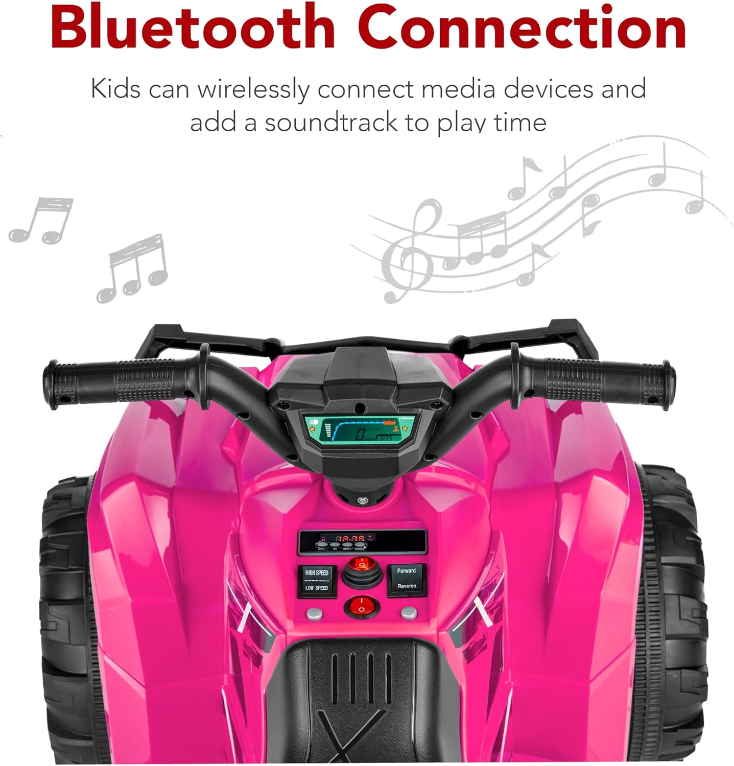 Best Choice Products 12V Kids Ride-On Electric ATV, 4-Wheeler Quad Car Toy w/Bluetooth Audio, 2.4mph Max Speed, Treaded Tires, LED Headlights, Radio wourant