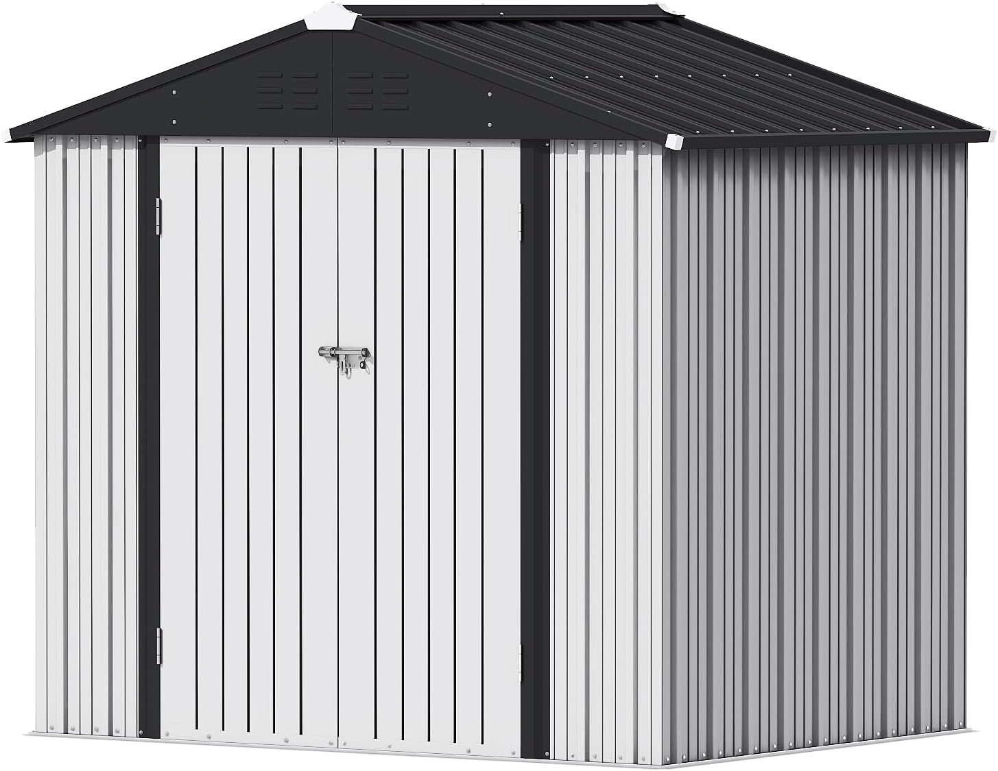 Devoko Outdoor Storage Shed 5 x 3 FT Lockable Metal Garden Steel Anti-Corrosion Storage House wourant