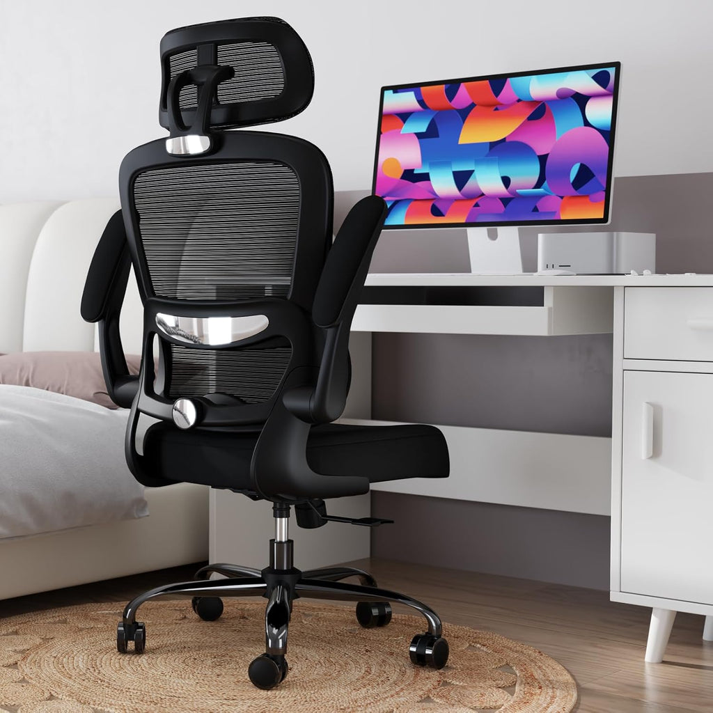 Office Chair Ergonomic Desk Chair, 330 lbs Home Mesh Desk Chair with Wheels, Comfortable Gaming Chair, High Back Office Chair wourant