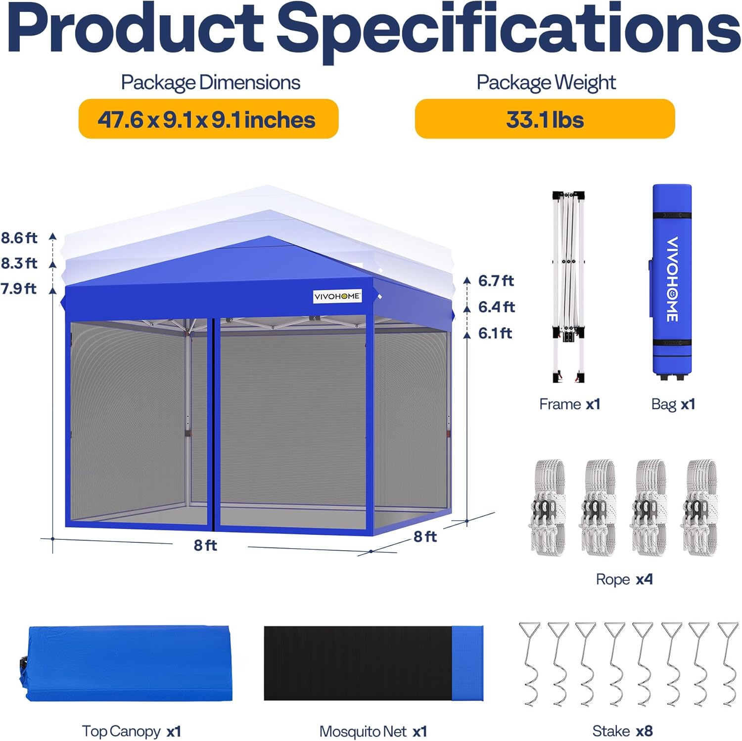 10x10ft Easy Pop-Up Canopy, Outdoor Screen Tent with Mosquito Netting, 2 Zipper Doors, and Roller Bag for Yard Camping Picnic Party Events, Beige wourant