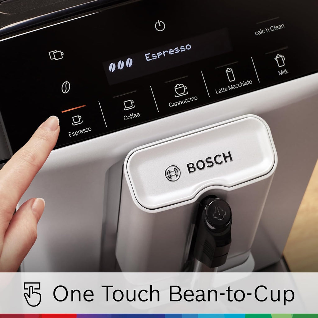 Bosch Fully Automatic Coffee and Espresso Machine - One-Touch Drinks, Barista Style, Double Cup Super Coffee Maker - Large Bean Capacity - Easy Clean, Maintenance - Black - TIU20307 woonhhop