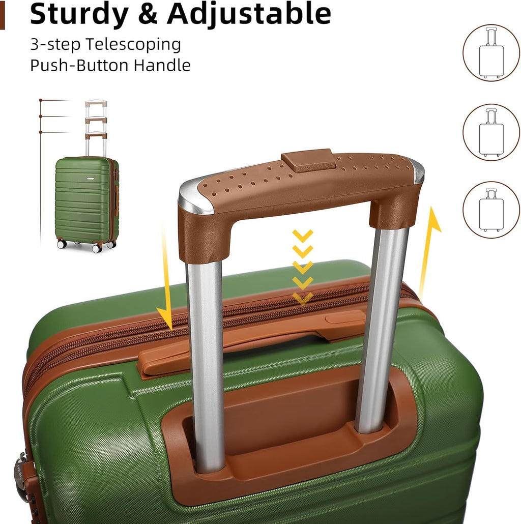 6-piece luggage set, expandable hardshell suitcase set with spinner wheels, lightweight rolling luggage set wourant