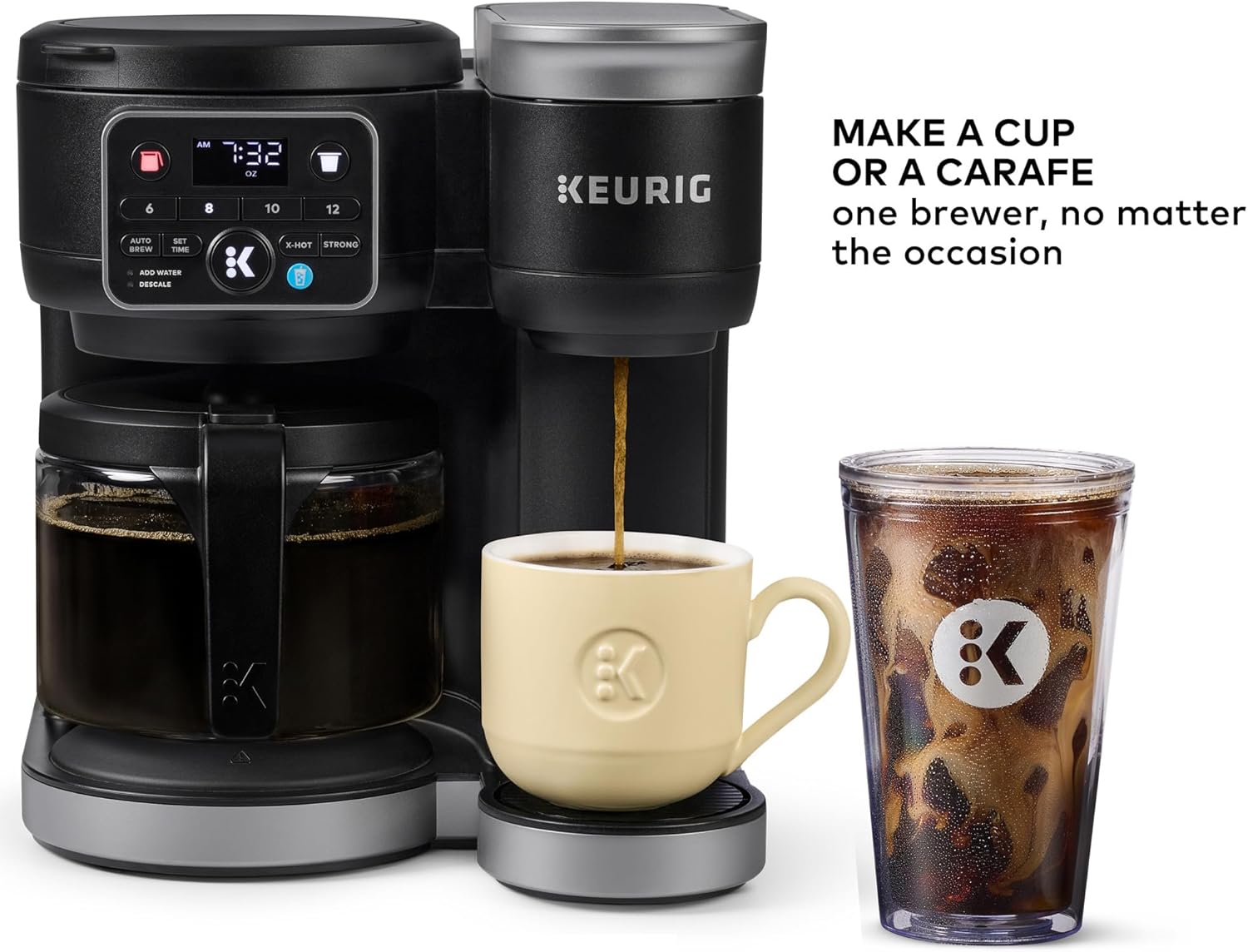 Keurig K-Duo Hot & Iced Single Serve & Carafe Coffee Maker MultiStream Technology 72oz Reservoir wourant