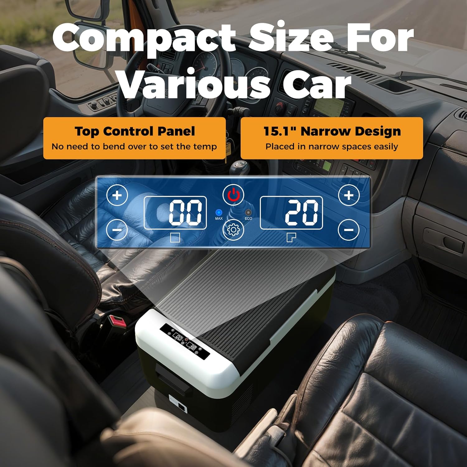 12V Refrigerator 21 Quart Portable Freezer 50 Hours Keep Cool,Electric Cooler for Vehicles Car Refrigerator 12V Portable Fridge for Car Camping Truck Van RV SUV Road Trip Travel RF20 wourant