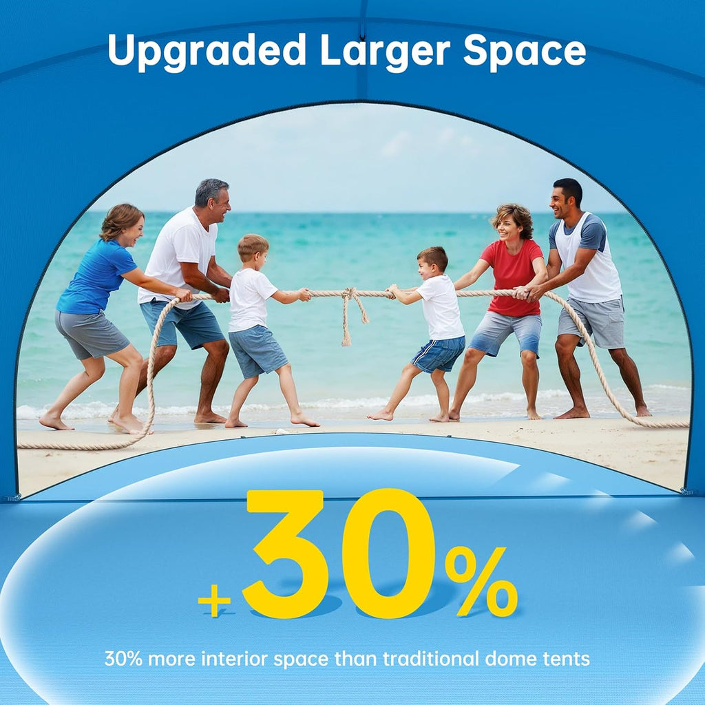 Beach Tent Sun Shelter, Beach Shade Tent with UPF50+ UV Protection, Beach Sun Shelter, Beach Shade with 2 Zippered Doors, Portable Beach Tent for Beach Camping Fishing wourant