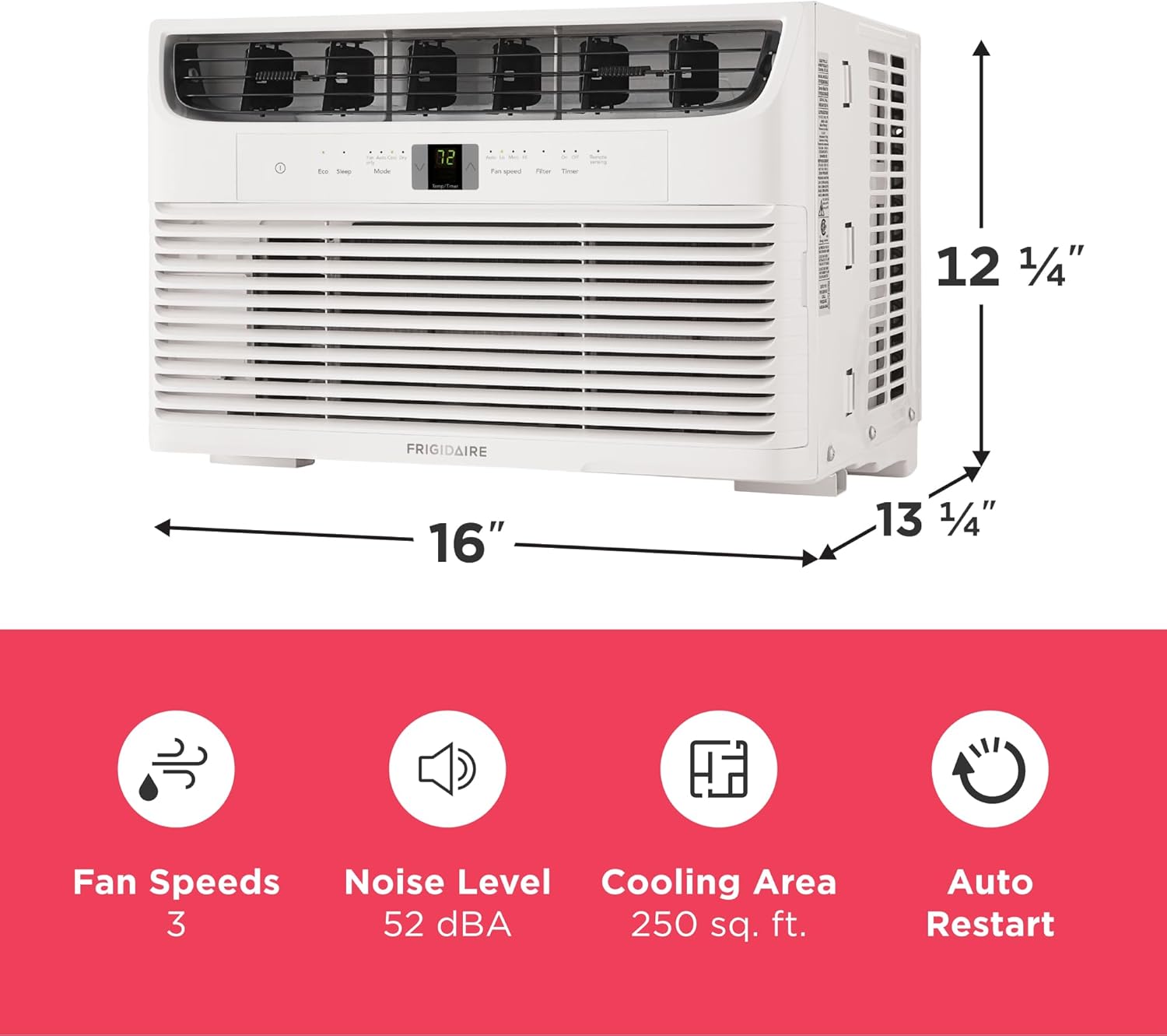 Frigidaire 5,000 BTU Window Air Conditioner with Remote Control, Cools Up to 150 Sq. Ft., Quiet Operation, Eco Mode, 3 Fan Speeds, Auto Restart, White wourant