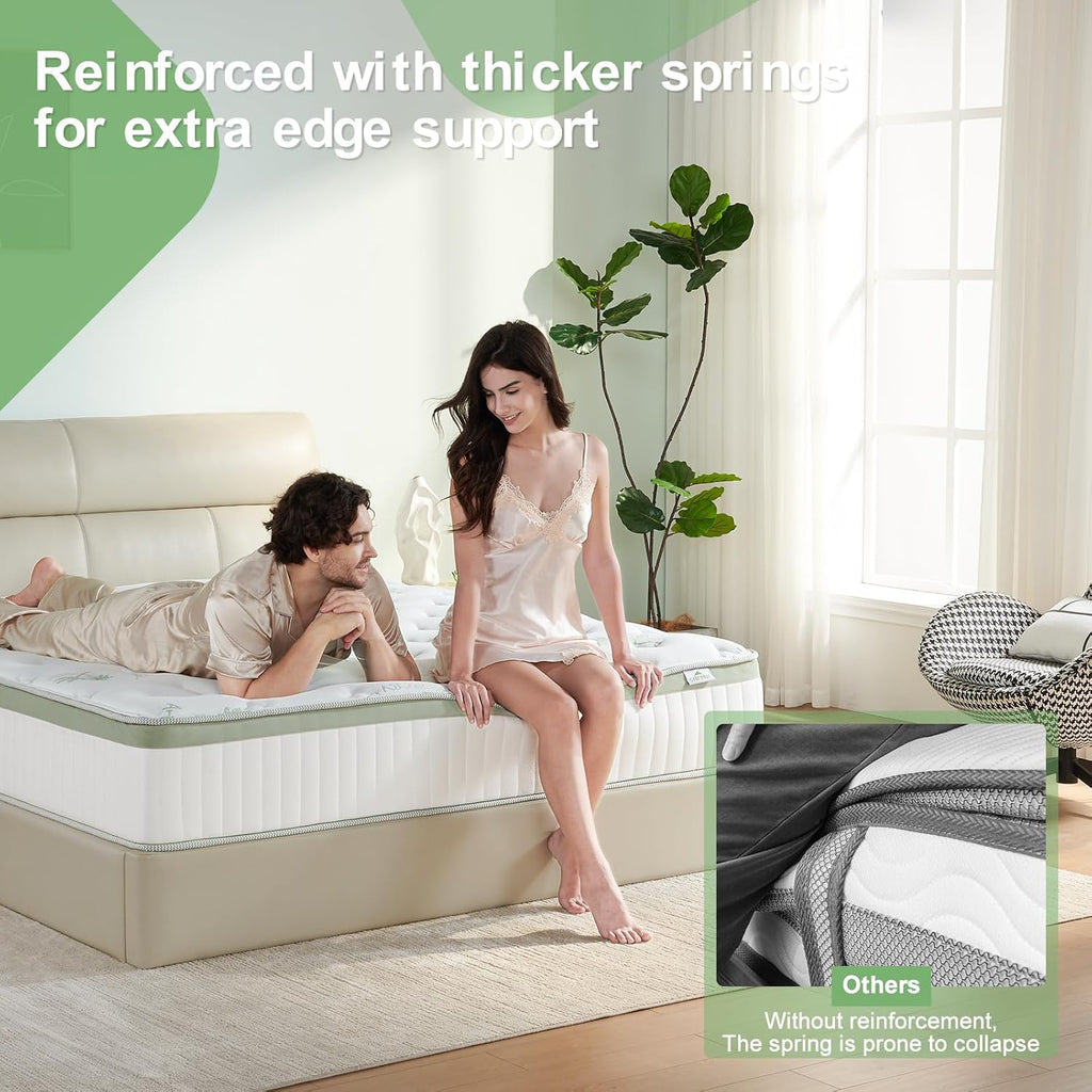 Queen Size Mattress 12 Inch, Medium Firm Memory Foam Hybrid Mattress with Individual Pocket Spring - Pressure Relief, Motion Isolation, Cool Sleep, 80" x 60" wourant