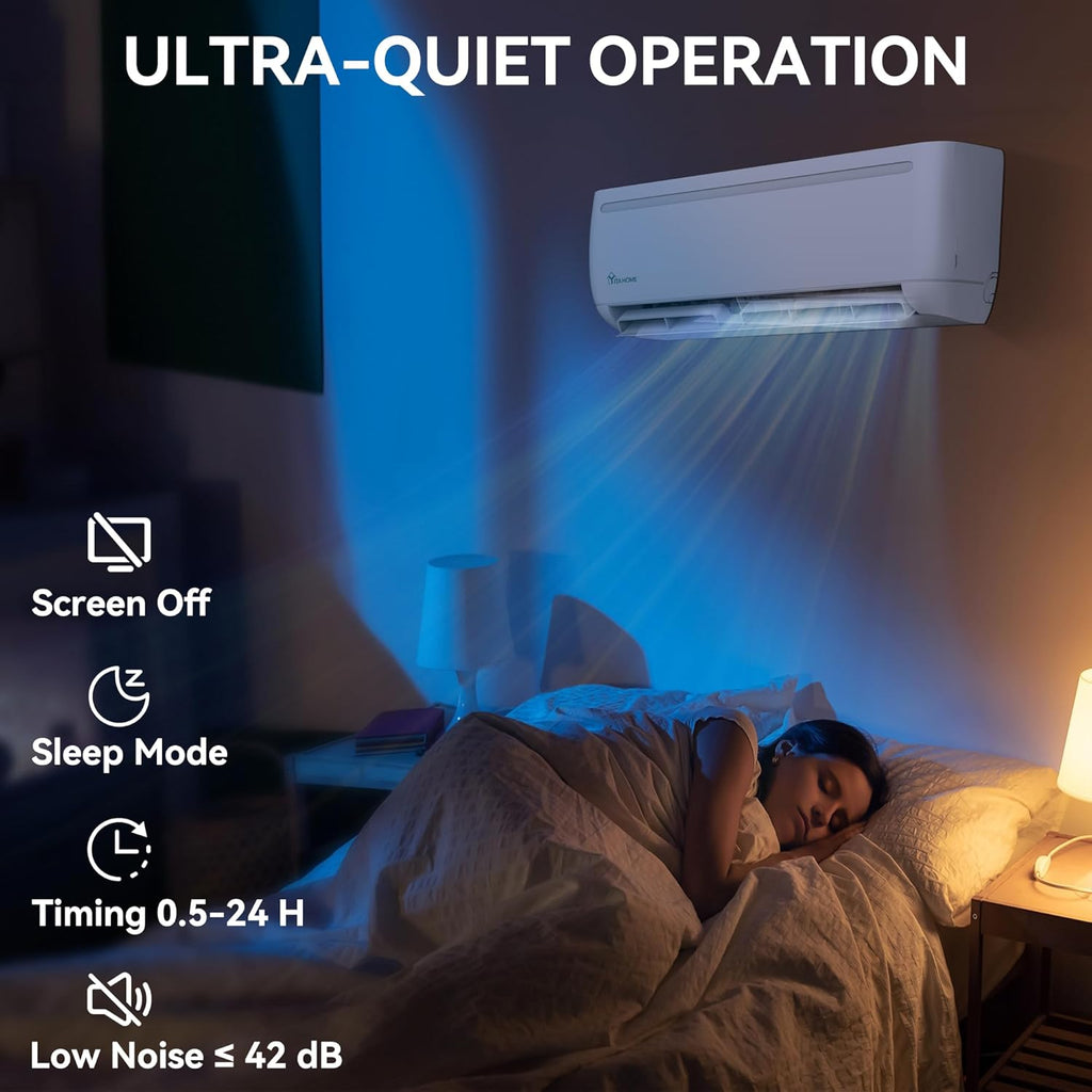 12000 BTU Mini Split Air Conditioner Heat Pump System, Wifi Enabled 20 SEER2 115V Inverter Ductless AC Cool Up to 750 Sq. Ft, Compatible with Alexa, Complete Installation Kit, White wourant