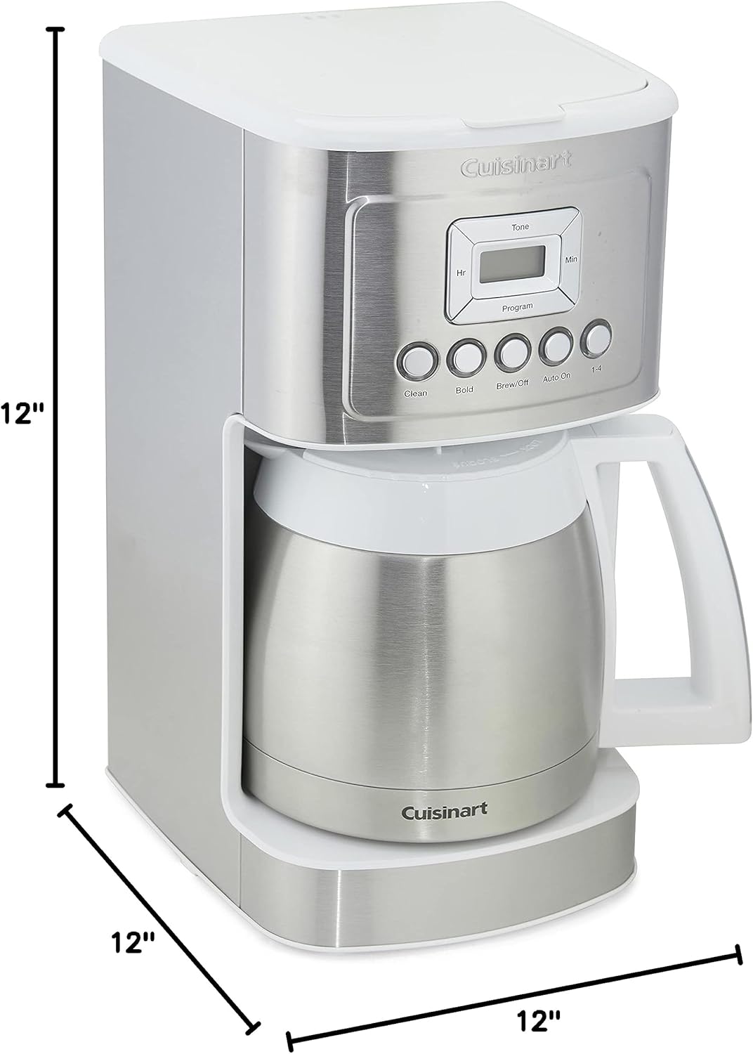 Cuisinart 12-Cup Coffee Maker, Programmable PerfecTemp Thermal Carafe Coffee Machine with 1-4 Cup Setting, Brew Strength Control and Brew Pause, Stainless Steel, DCC-3400NAS, Silver wourant