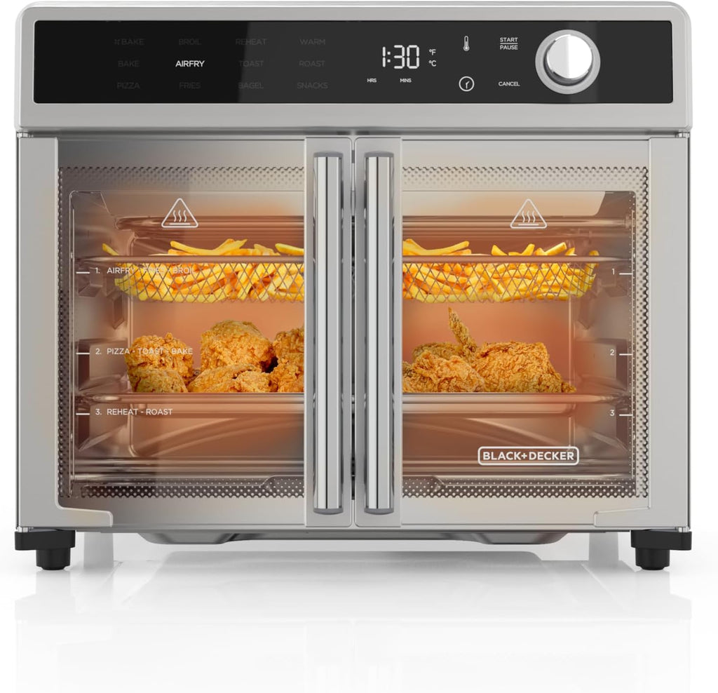 BLACK+DECKER Crisp 'N Bake Air Fryer Toaster Oven Combo, 12 in 1 Countertop Convection Oven Cooks Food Fast wourant