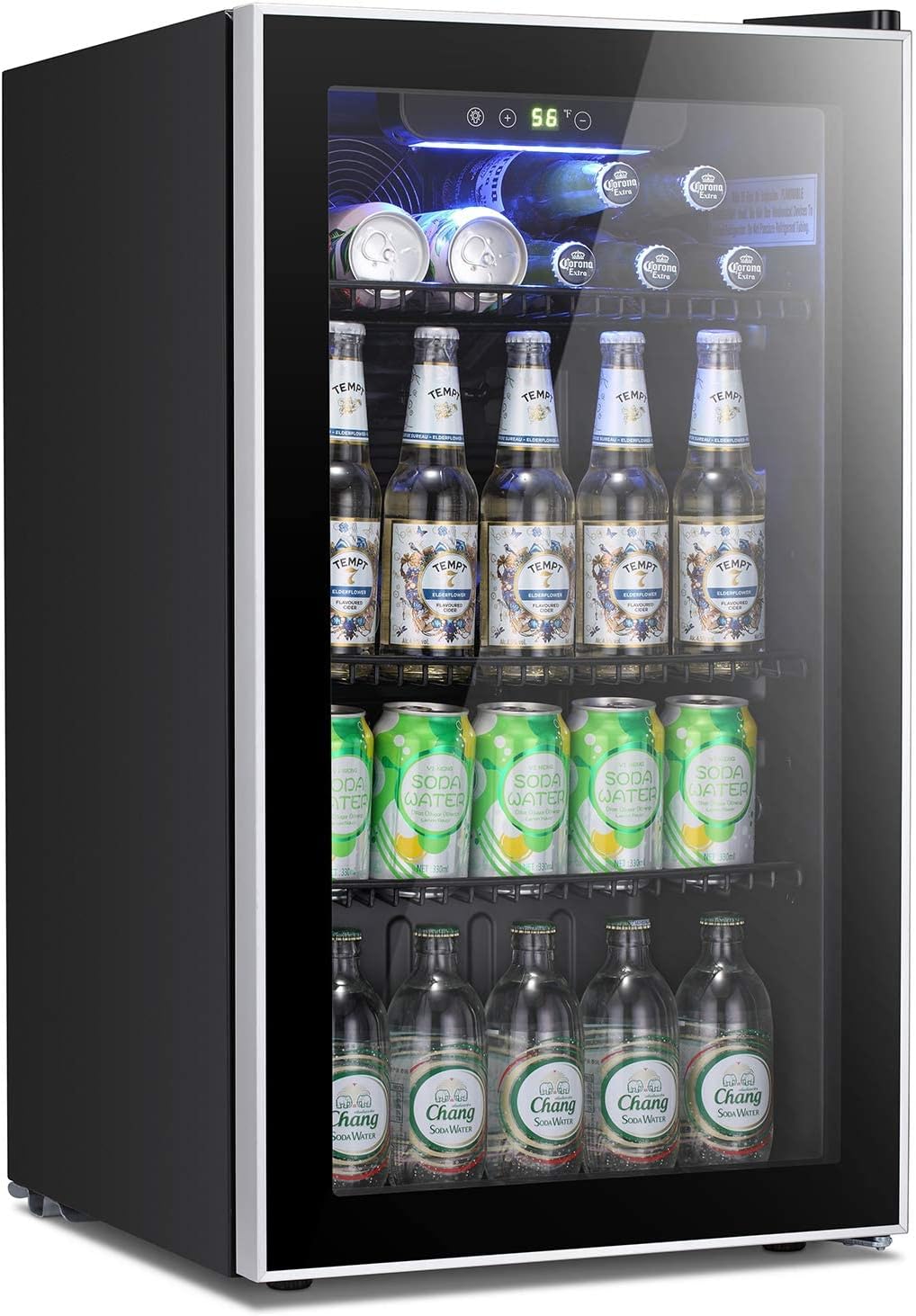 Antarctic Star Beverage Refrigerator Cooler 68 Can, Mini Fridge with Glass Door for Beer Drinks Wine,Freestanding Small Fridge with Electronic Temperature Control for Home and Bar,1.7 cu.ft wourant