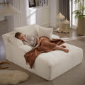 ivoros 50 Inch Chaise Lounge Chair Indoor Oversized Corduroy Upholstered Boneless Sofa Bed wourant