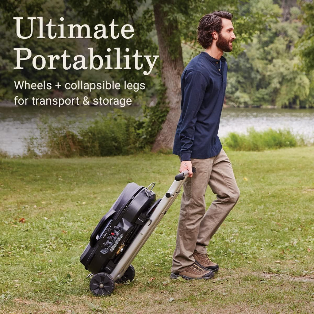 RoadTrip 285 Portable Stand-Up Propane Grill with 3 Adjustable Burners & Instastart Ignition, 20,000 BTUs of Power for Outdoor Cooking, Camping, Tailgating, Grilling, BBQs, & More wourant