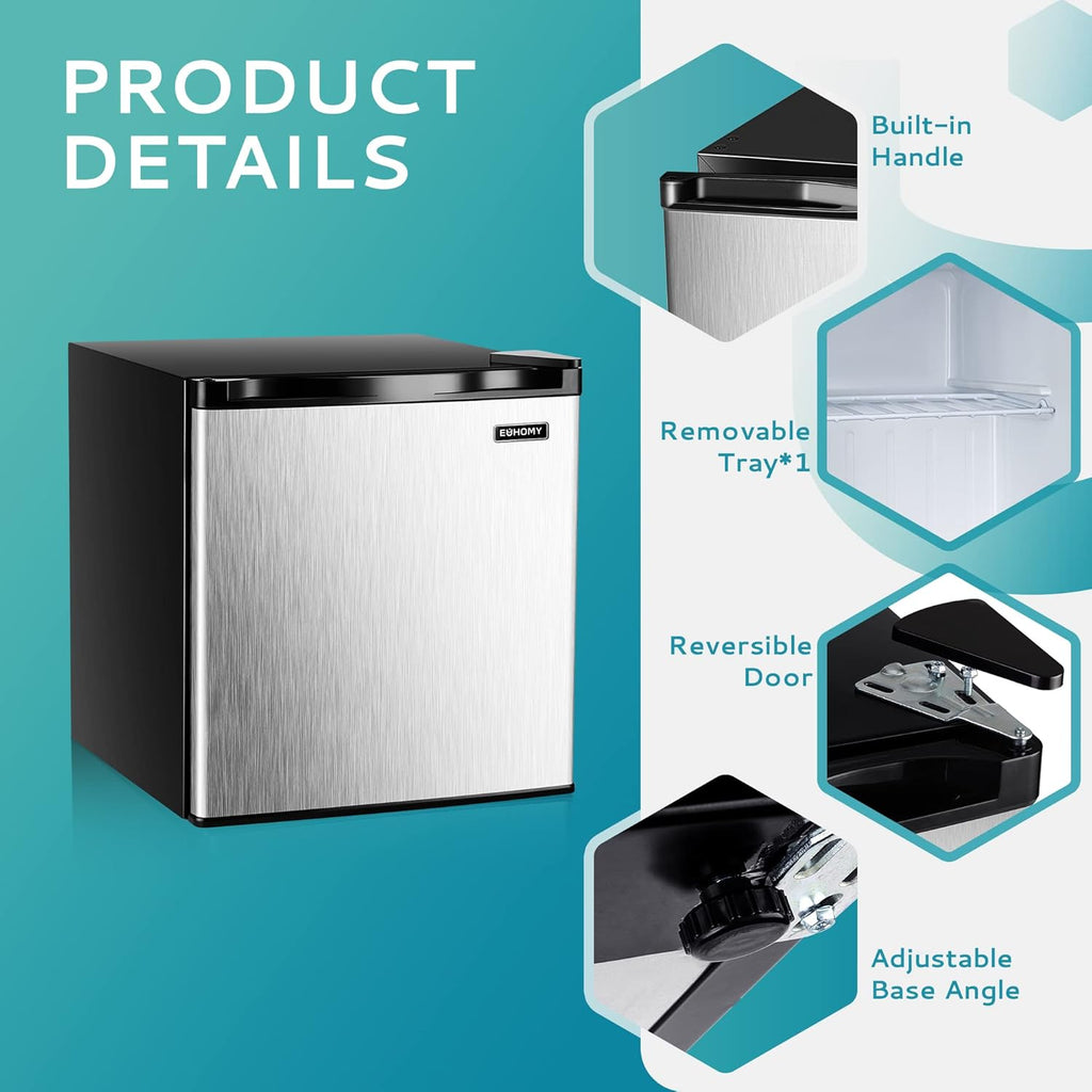 Upright freezer, 3.0Cubic Feet, Single Door Compact Mini Freezer with Reversible Door Small freezer for Home/Dorms/Apartment/Office wourant
