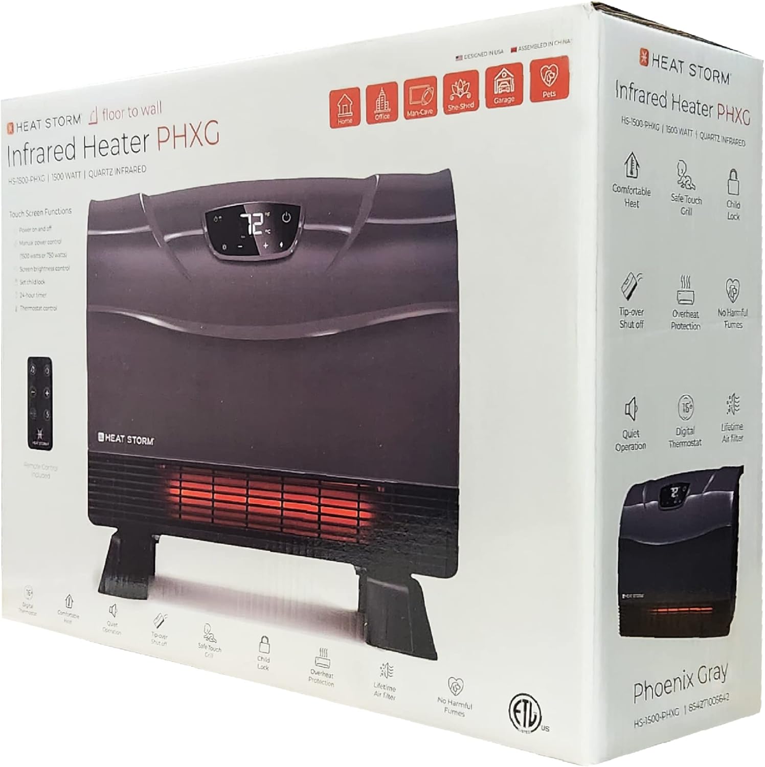 Heat Storm HS-1500-PHX-WIFI Infrared Heater, Wifi Wall Mounted wourant