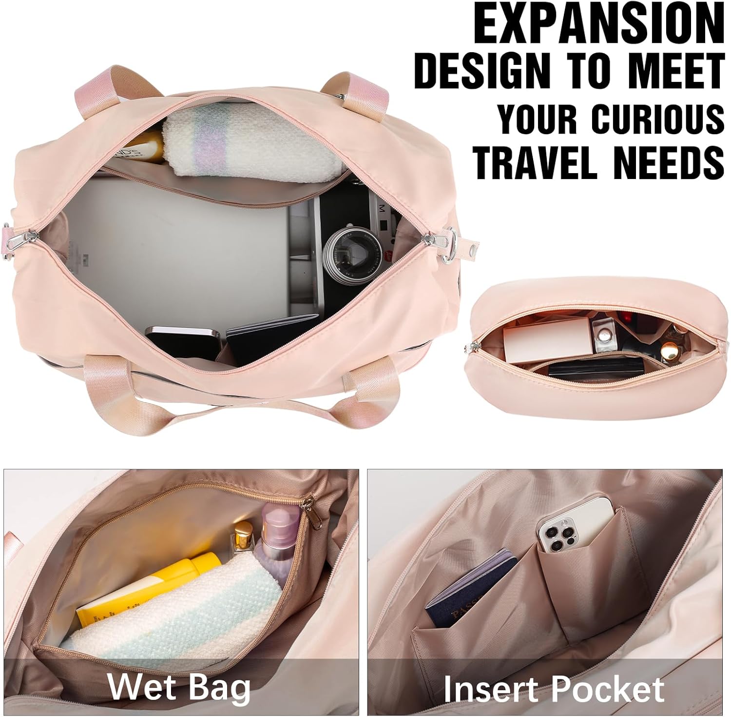 LONG VACATION 6 Piece Luggage Set Carry on Suitcase with ABS+PC hardshell, Spinner Wheels & YKK Zipper TSA Lock wourant