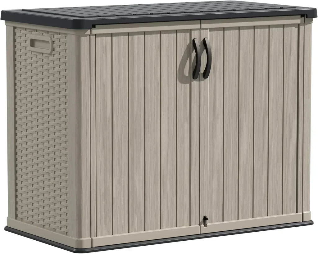 Devoko Outdoor Storage Cabinet 26 Cu Ft with Lockable Doors Horizontal Storage Shed Waterproof wourant