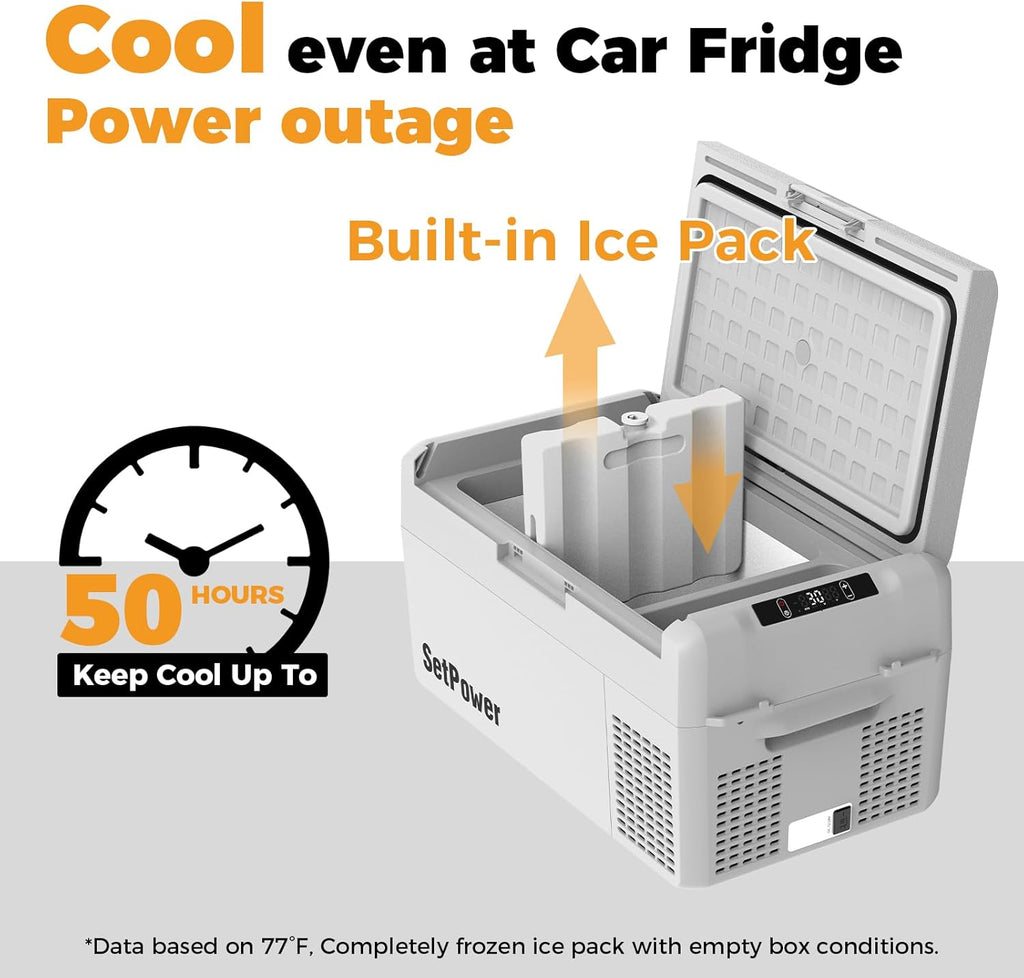12V Refrigerator 21 Quart Portable Freezer 50 Hours Keep Cool,Electric Cooler for Vehicles Car Refrigerator 12V Portable Fridge for Car Camping Truck Van RV SUV Road Trip Travel RF20 wourant