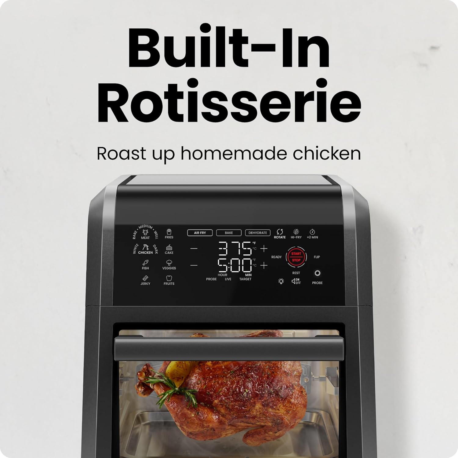 CHEFMAN ExacTemp 12-Quart Air Fryer Integrated Smart Cooking 28 Touchscreen Presets wourant