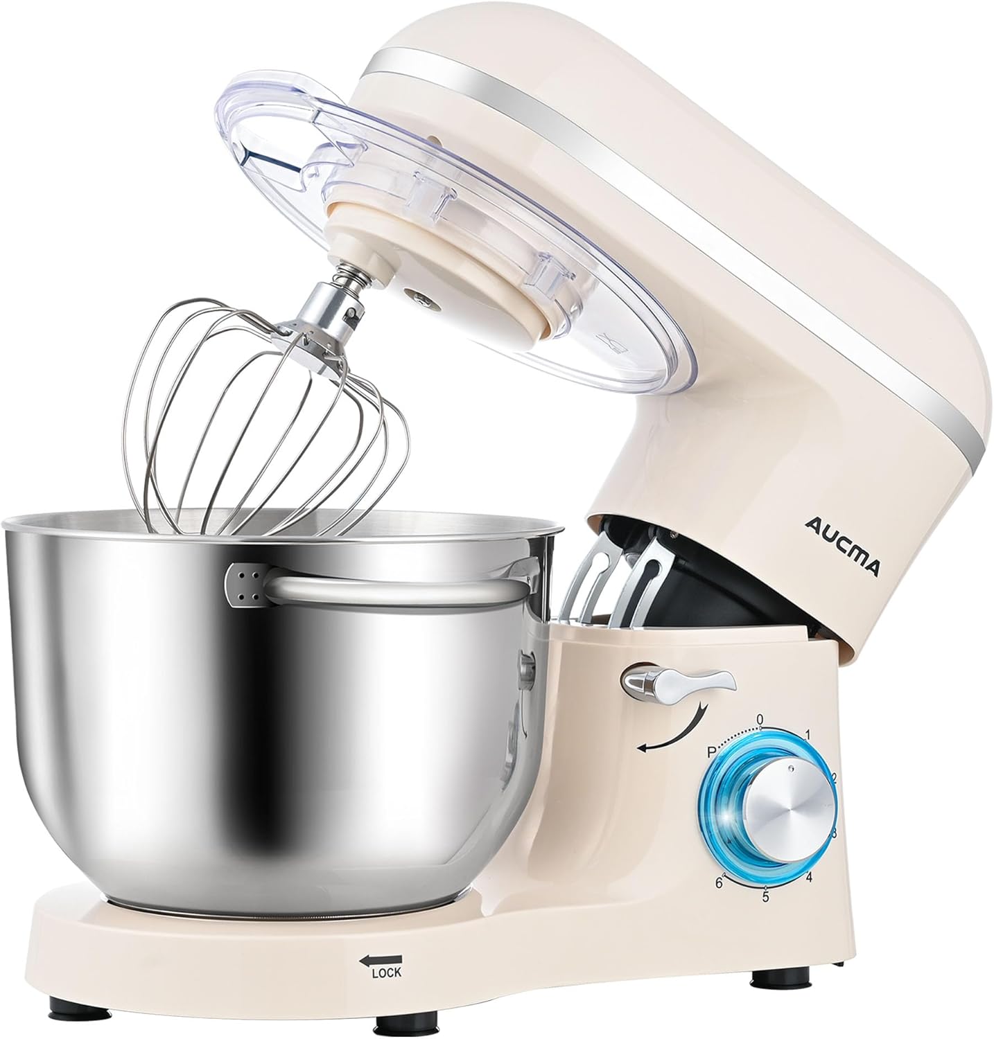 Aucma Stand Mixer,6.5-QT 660W 6-Speed Tilt-Head Food Mixer, Kitchen Electric Mixer with Dough Hook wourant