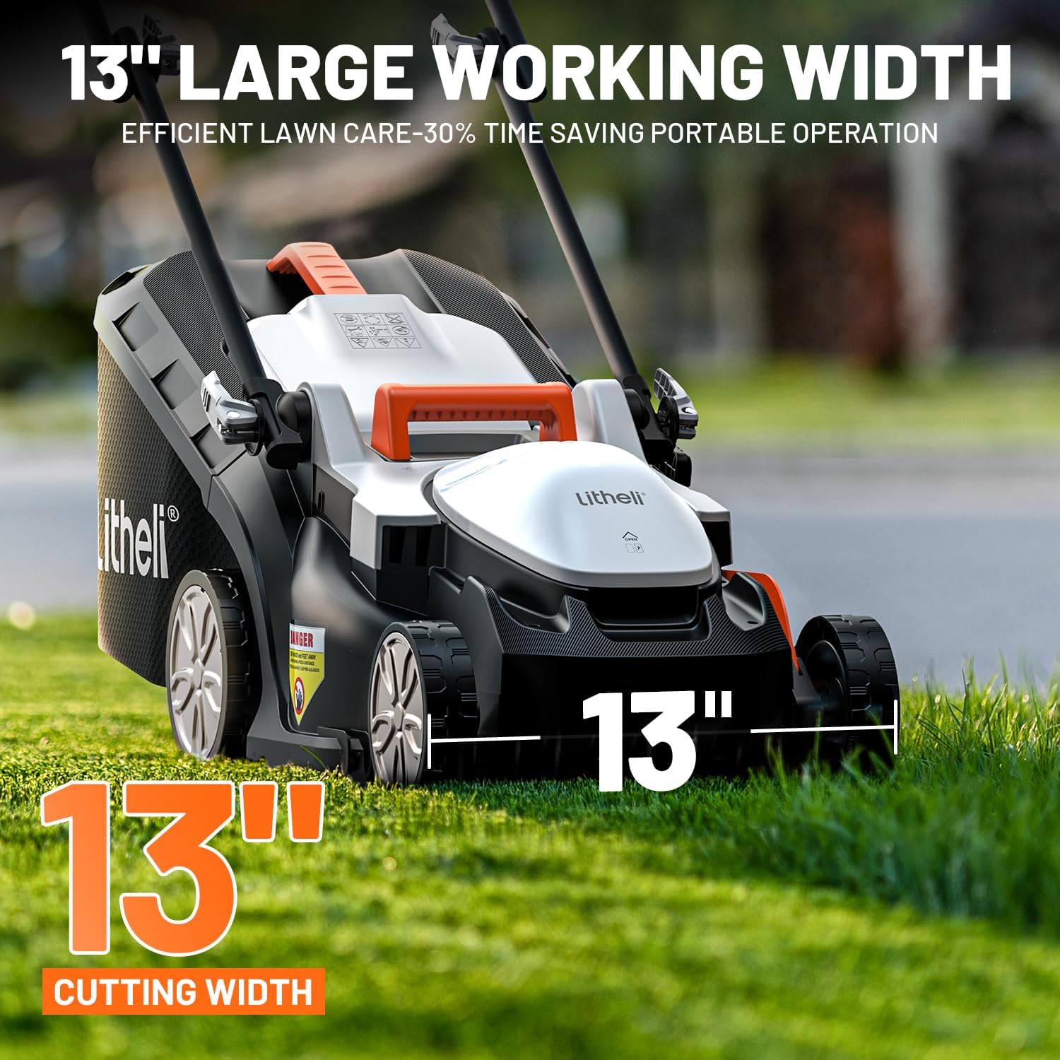Litheli Cordless Lawn Mower 13 Inch, U20 Handy+ 20V Electric Lawn Mowers for Garden wourant