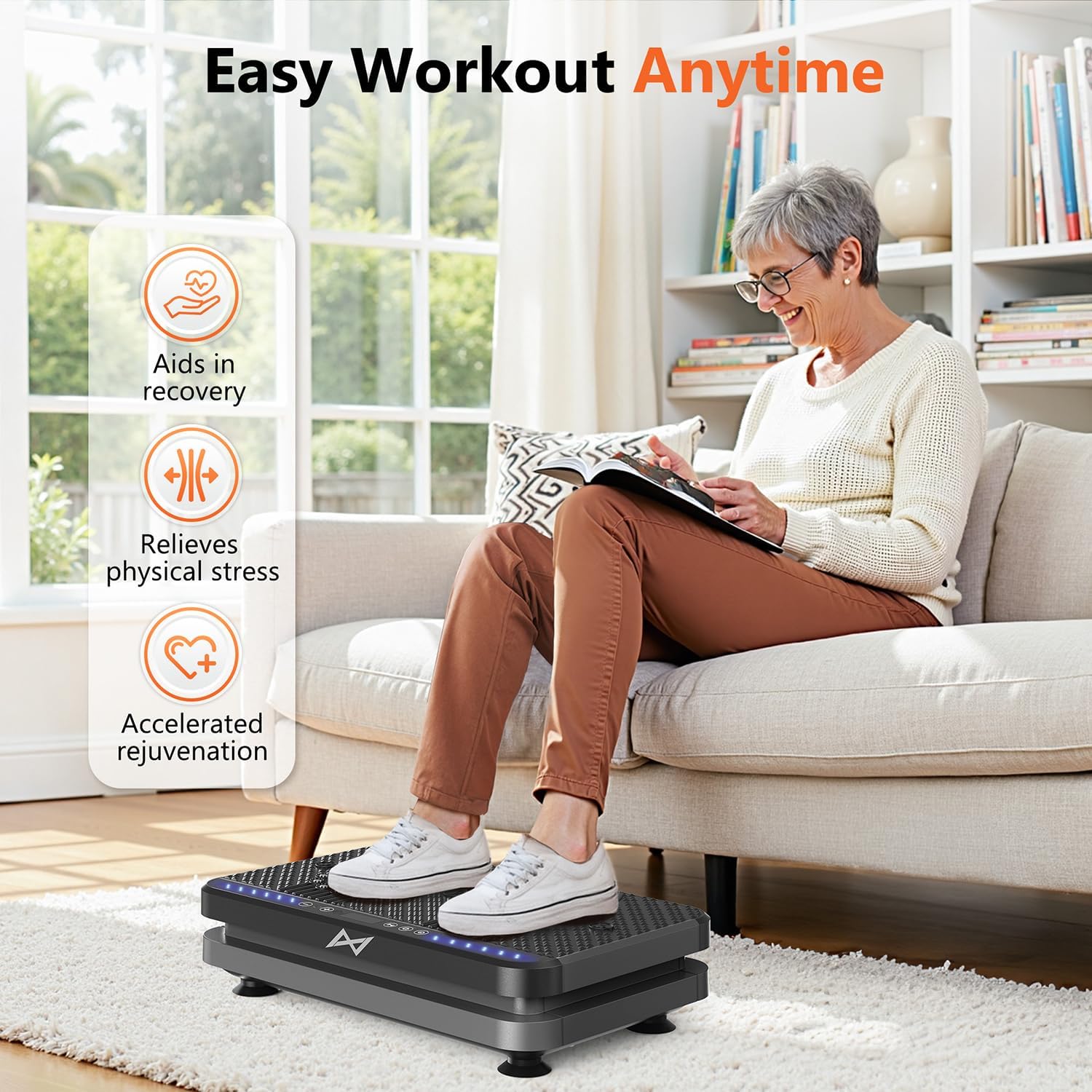 AXV Vibration Plate Fitness Platform Trainer Suitable for men and women to lose weight and burn fat at the gym wourant