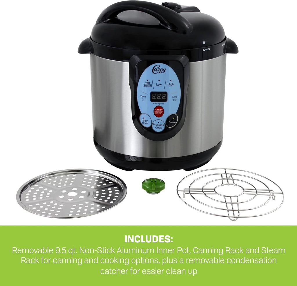 CAREY DPC-9SS Smart Electric Pressure Cooker and Canner, Stainless Steel, 9.5 Qt wourant