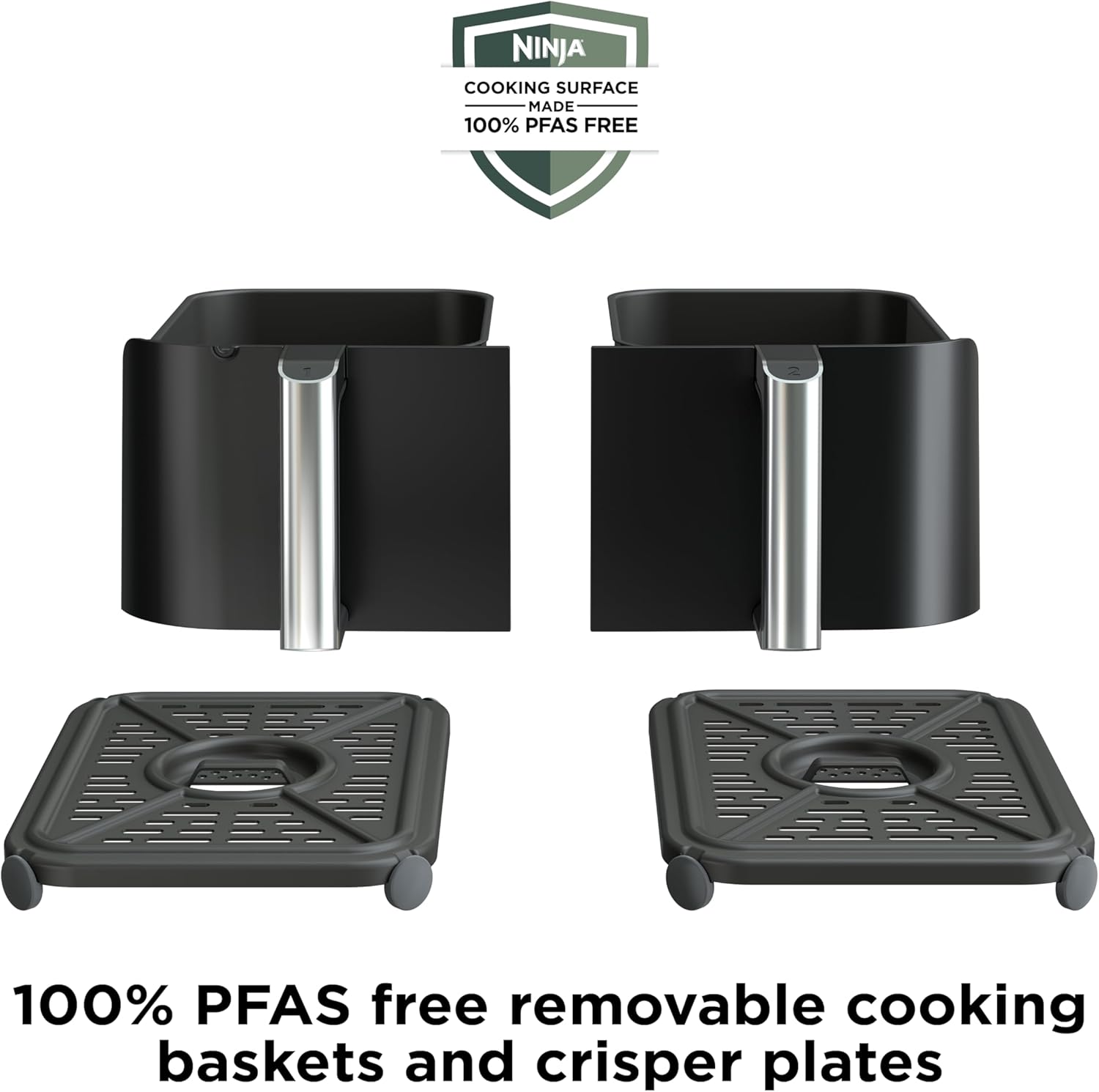 Ninja Foodi 10QT 6-in-1 DualZone Smart XL Air Fryer, 2 Independent 5QT Baskets, Smart Cook Thermometer, Match Cook, Smart Finish, Air Fry, Roast, Bake, Dehydrate, Reheat, Grey, DZ550 wourant