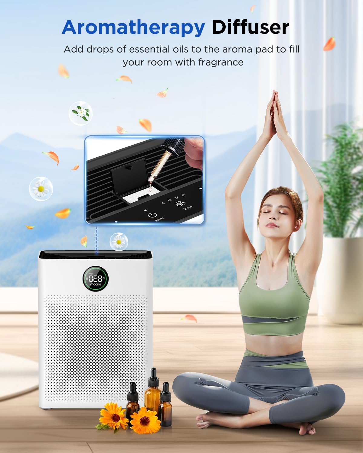 Air Purifiers for Home Large Room up to 2200sq.ft, MOOKA Air purifier for Home Pets with Washable Filter wourant