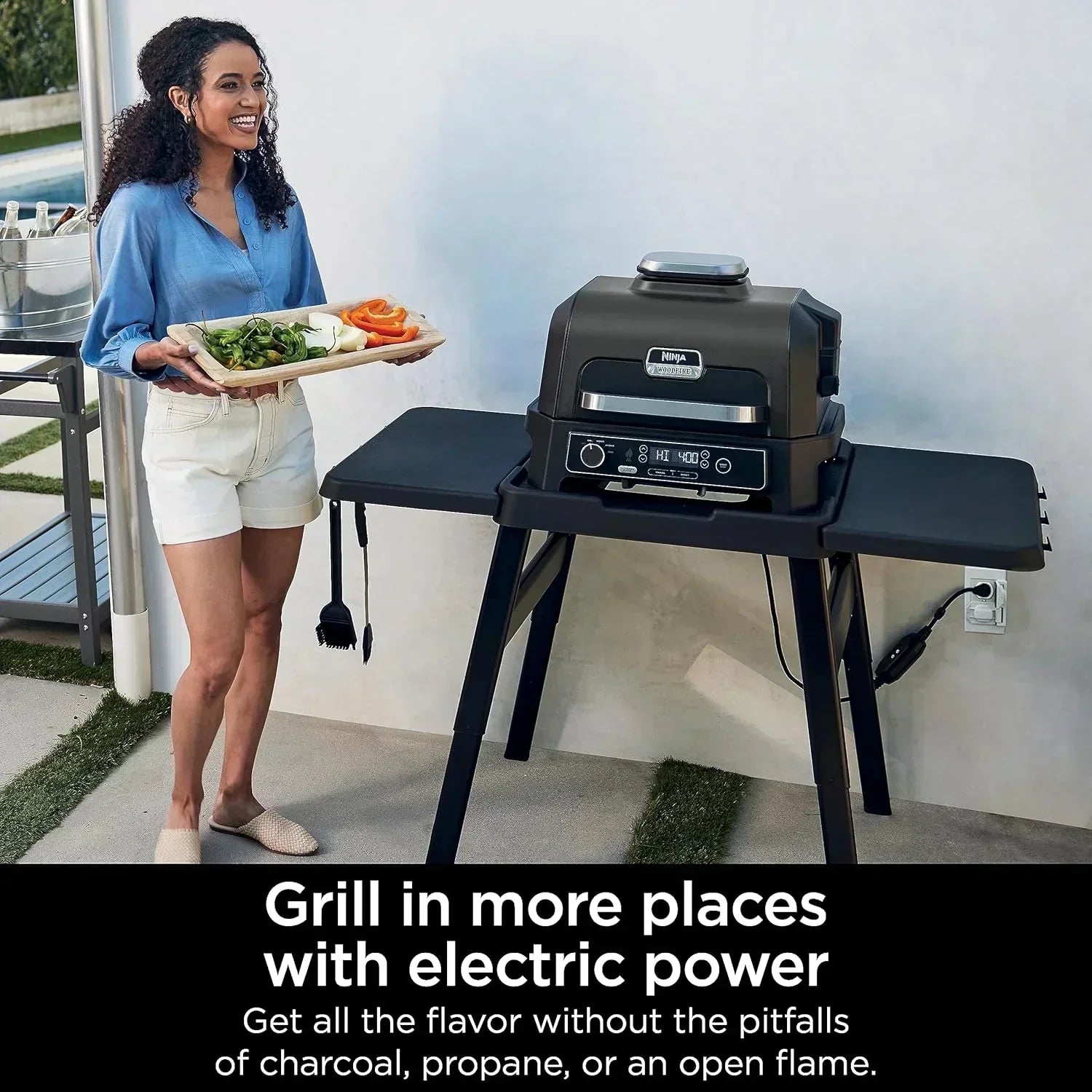 Ninja Woodfire Pro XL Outdoor Grill Smoker Thermometer 4-in-1 Master Grill BBQ Smoker Outdoor Air Fryer wourant