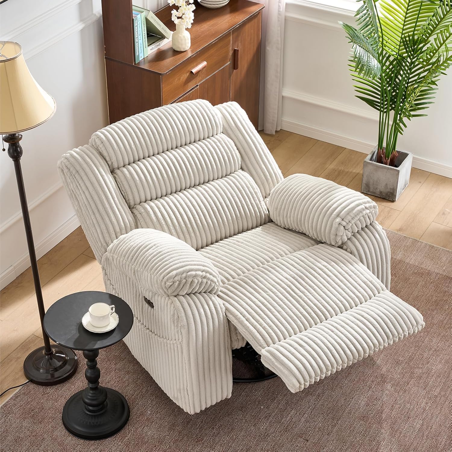 Electric rotary rocker lounge chair for adults with massage and calories USB charging ports wourant