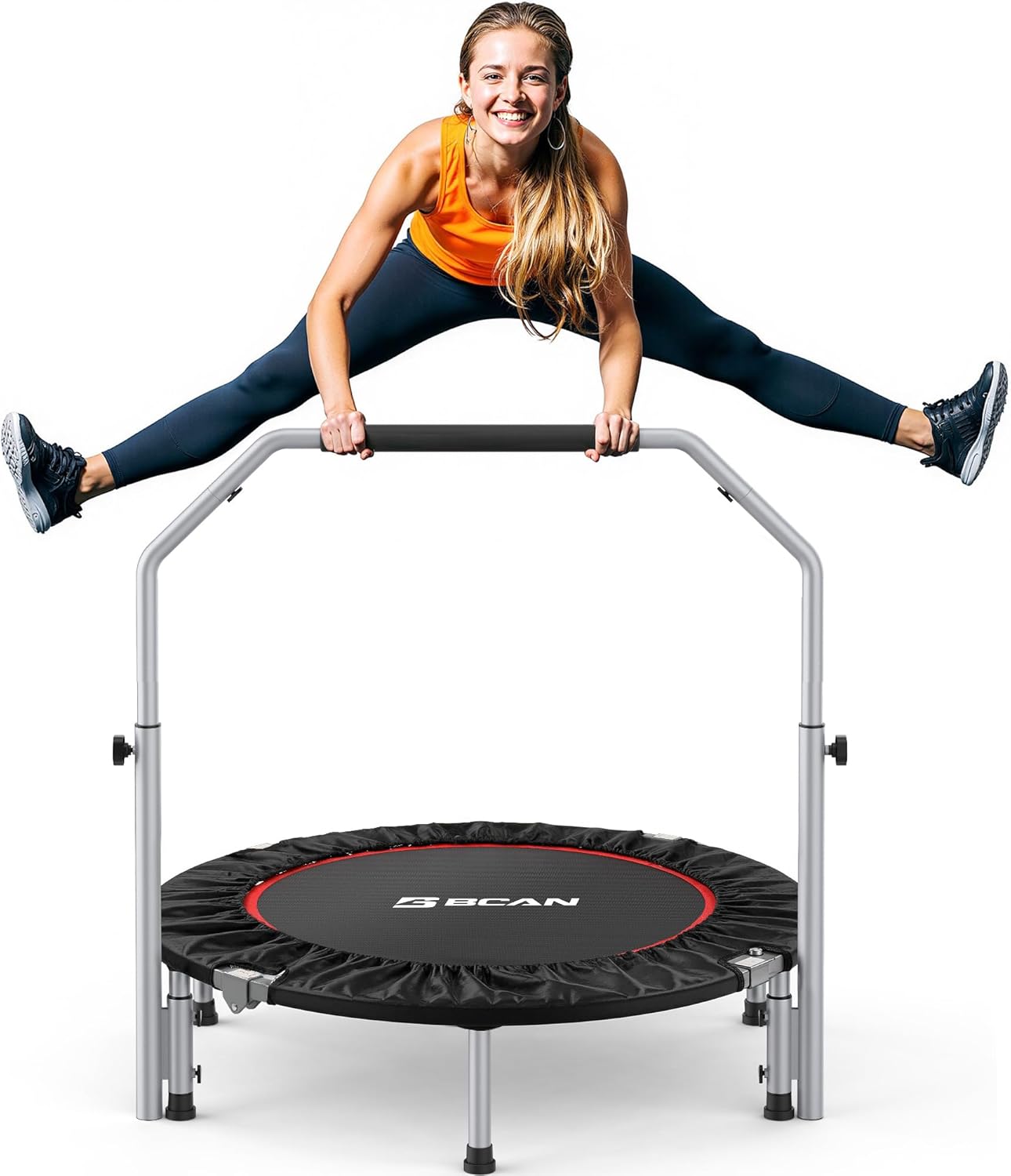 BCAN 40/48" Foldable Trampoline Max Load 440lbs, Fitness Rebounder wourant