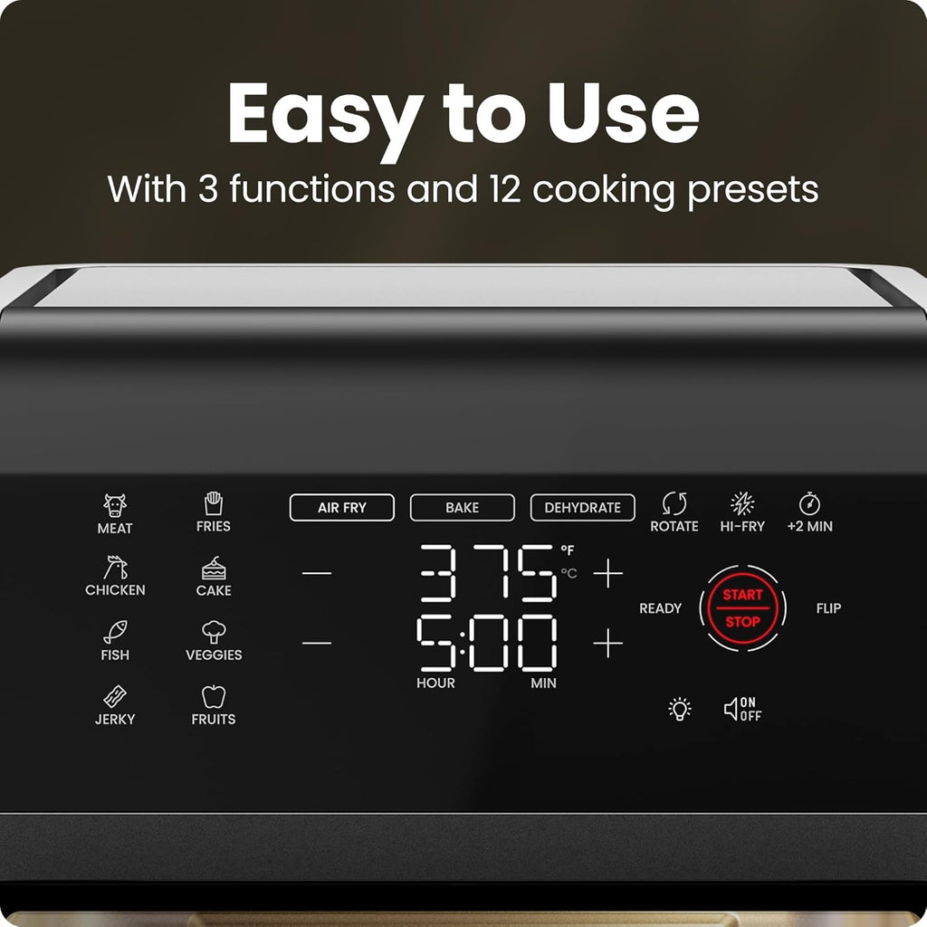 Chefman Compact 6.3-Quart Digital Air Fryer with Rotisserie, Dehydrator, and Convection Oven, 8 Touchscreen Presets wourant