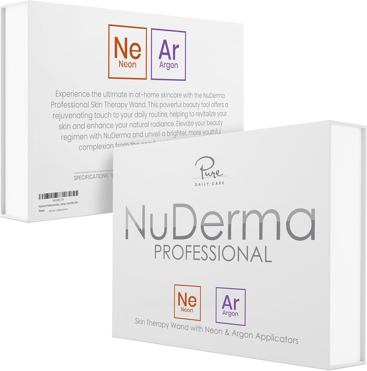 NuDerma Professional Skin Therapy Wand - Portable Skin Therapy Machine with 6 Neon wourant