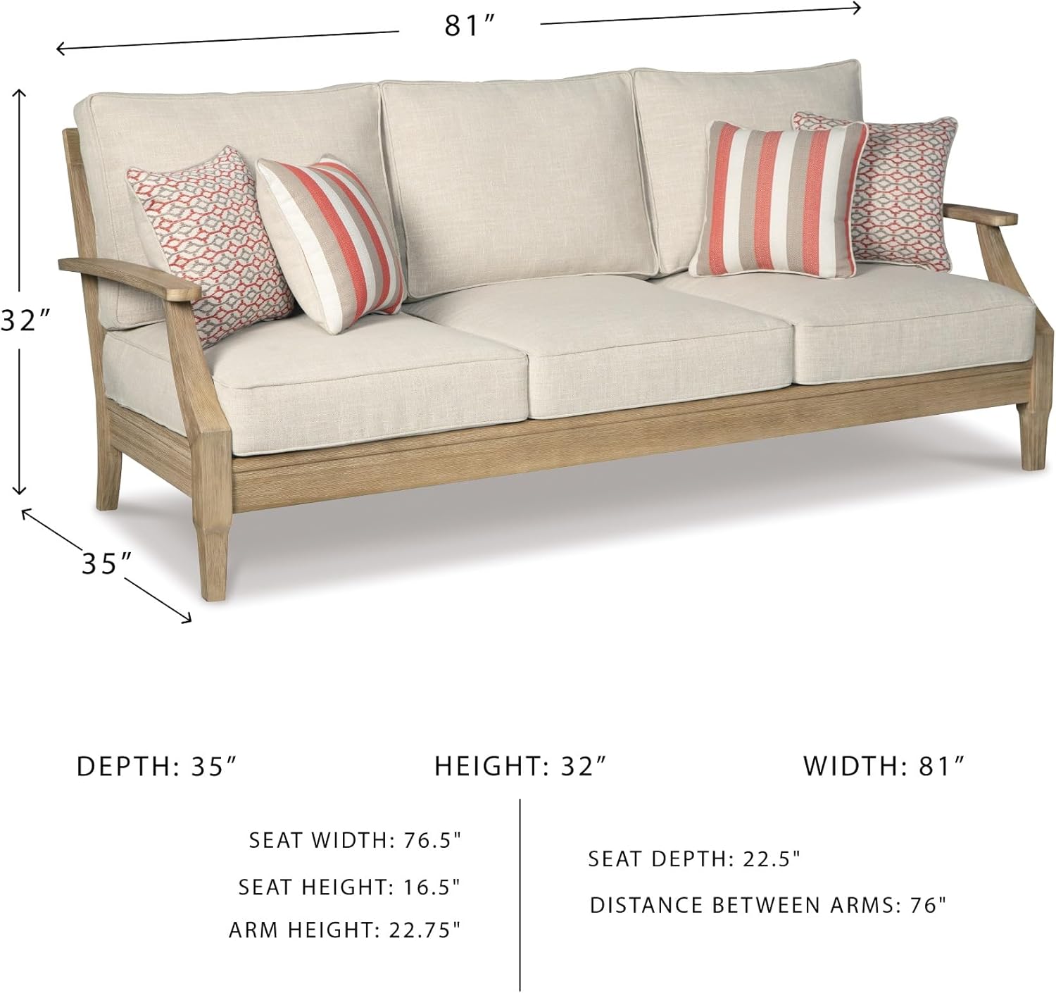 Coastal view outdoor terrace eucalyptus sofa wourant
