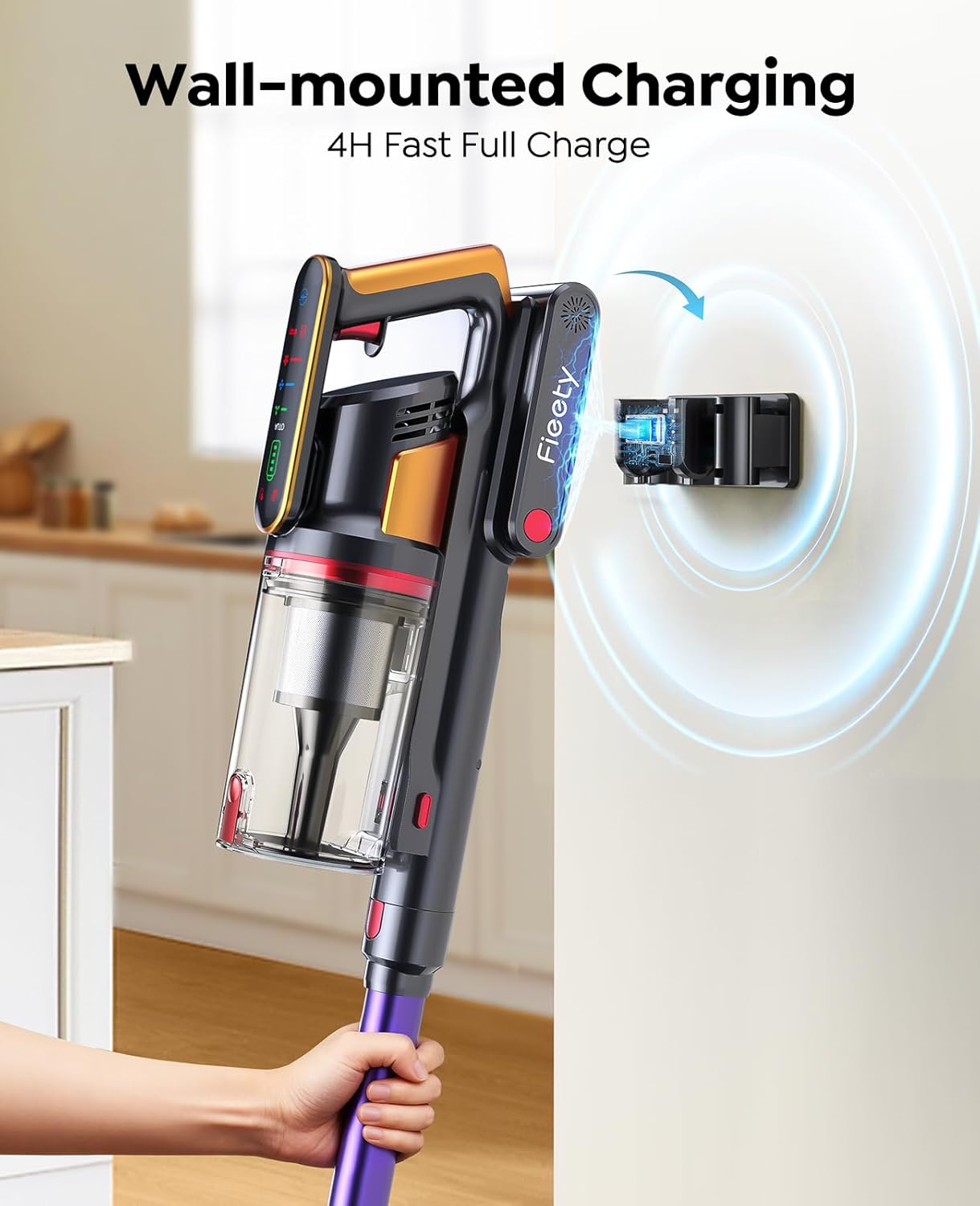 Cordless Vacuum Cleaner 55KPa 650W 70Mins Stick Vacuum Cleaners for Home with Pet Brush, 3.3Ft Hose, Wall Mount Charging, Auto Mode, Touchscreen, Self-Standing Vacuum for Pet Hair/Carpet/Car, Ultra10 woonhhop