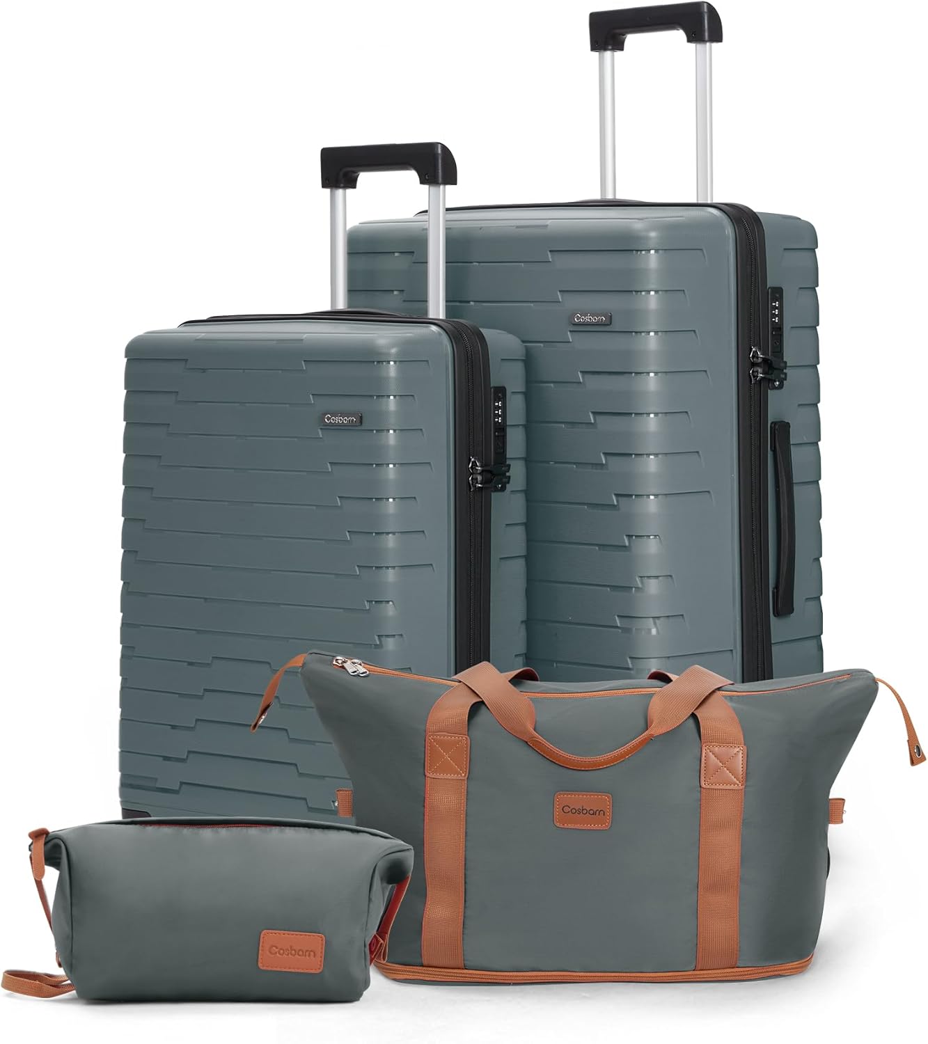 5-piece luggage set with wheels, ABS hardshell suitcase with spinner wheels wourant