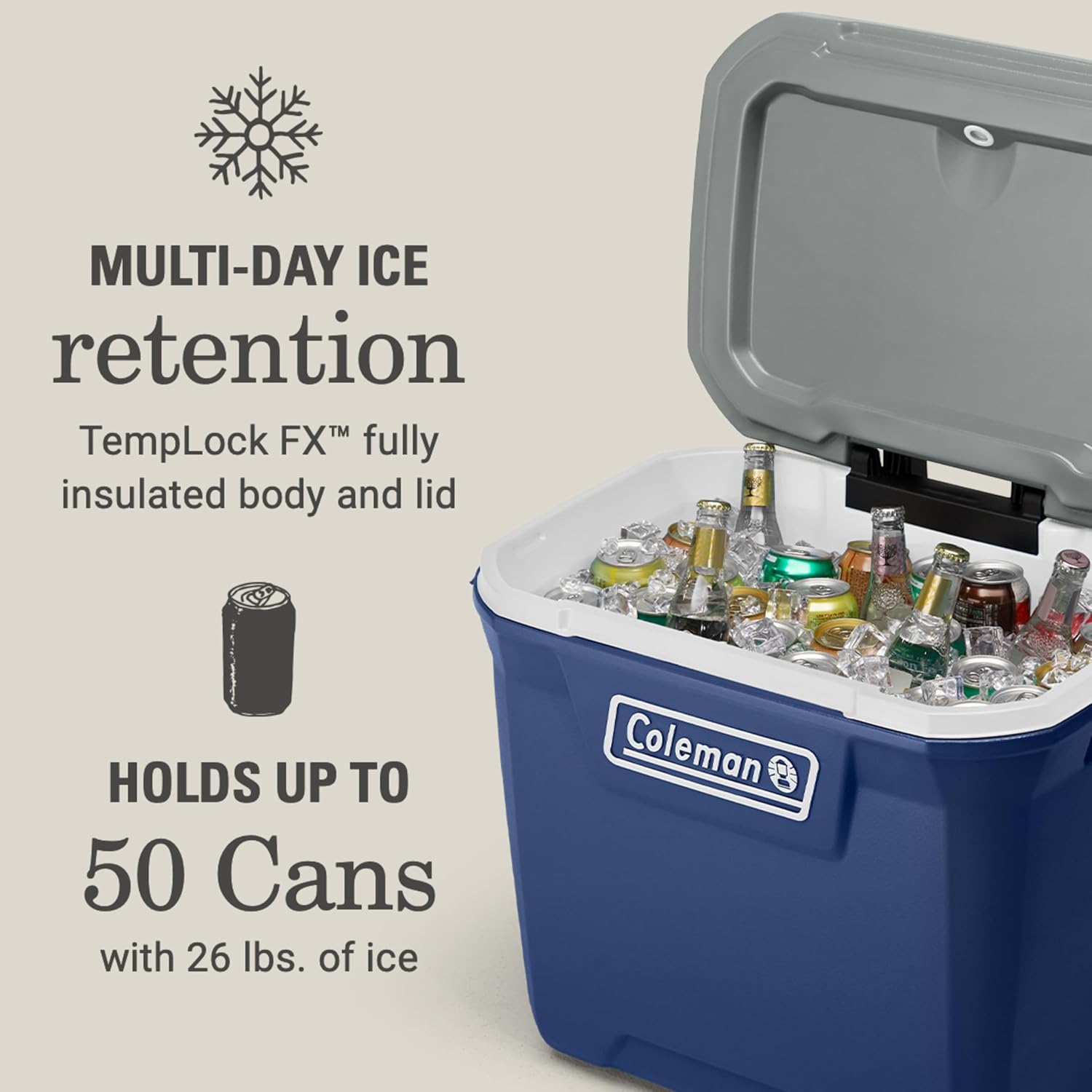 Coleman Insulated Portable Rolling Cooler with Wheels, Leak-Proof Outdoor Hard Cooler, Keeps Ice for Up to 5 Days, 100 Quart wourant