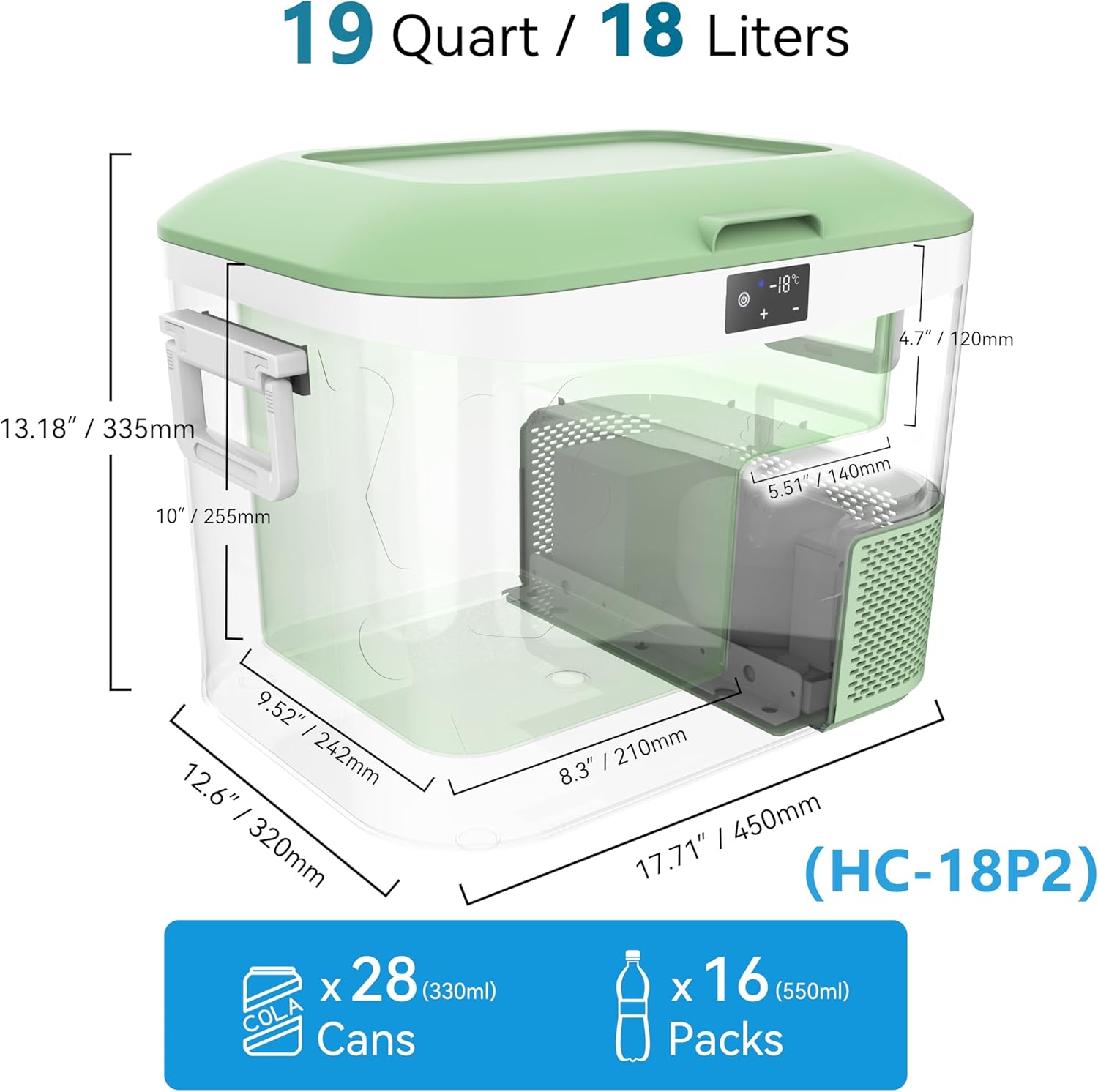 Car Fridge Portable 12 Volt Refrigerator 23 Quart (22 Liter) Freezer Compressor Cooler 12V/24V DC wourant