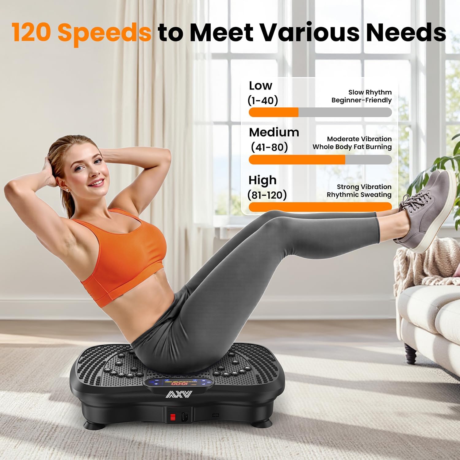 AXV Vibration Plate Fitness Platform Trainer Suitable for men and women to lose weight and burn fat at the gym wourant