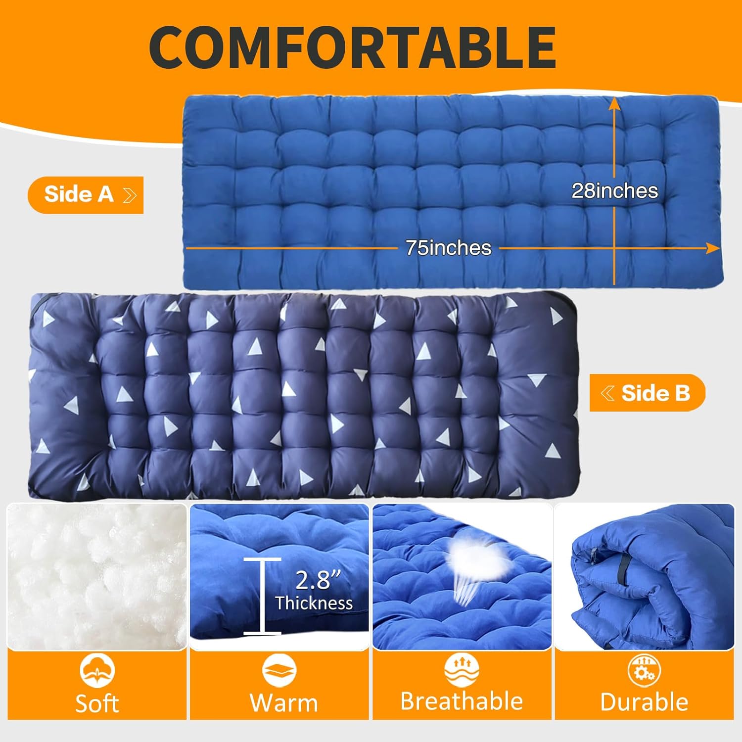 2 Pack Camping Cot with Mattress Comfortable Cot Bed Folding Cot Heavy Duty Cots for Sleeping with Carry Bag for Adults Kids Guest Bed Outdoor Indoor Home wourant