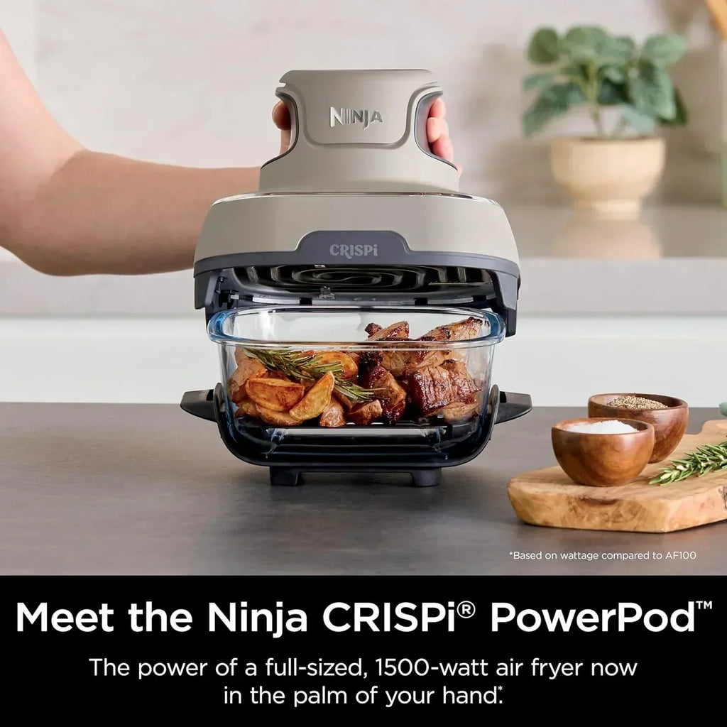 Ninja Crispi 4 in 1 Portable Glass Air Fryer Cooking System 4QT 6 Cup TempWare Glass Containers wourant