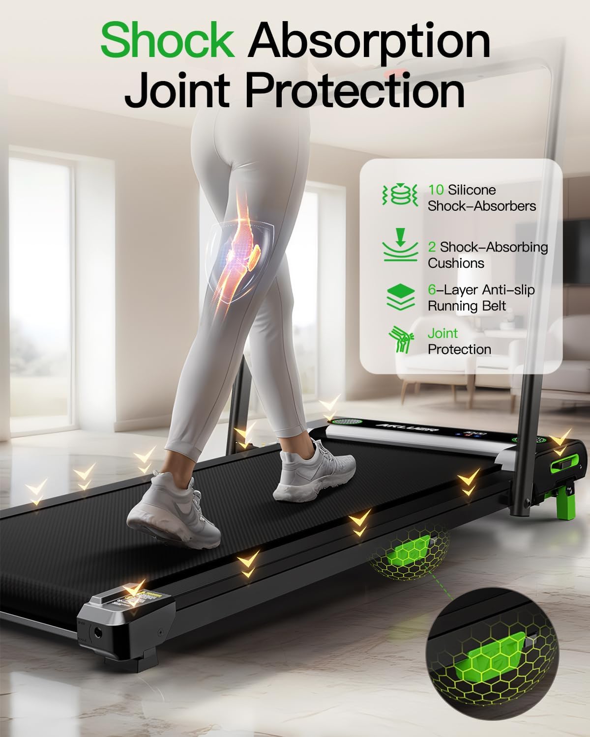 Akluer Inclined Home Treadmill 2.5 HP Small Under-Desk Treadmill with Remote Control and LED Display wourant