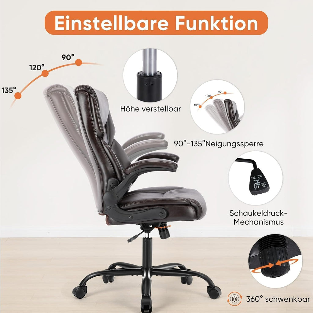 Ergonomic Office Chair Heavy Duty Work Desk Chair Adjustable Swivel Rolling Chair with Wheels wourant