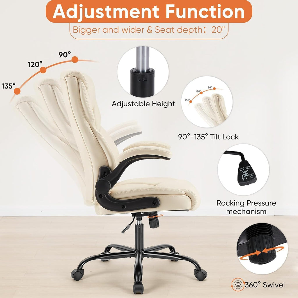 Ergonomic Office Chair Heavy Duty Work Desk Chair Adjustable Swivel Rolling Chair with Wheels wourant