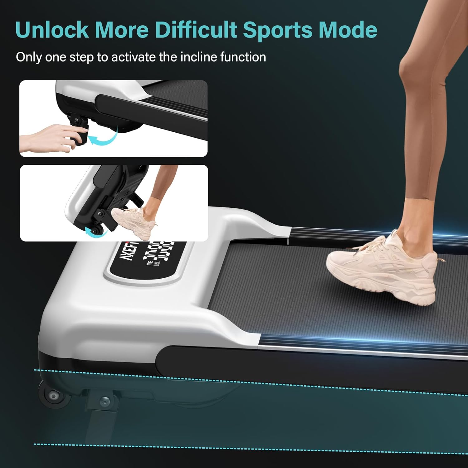 2.5 HP Portable Treadmill with Inclined Walking Pad, Panel and Remote, 4-in-1 Walking Treadmill, 265 lb Capacity wourant