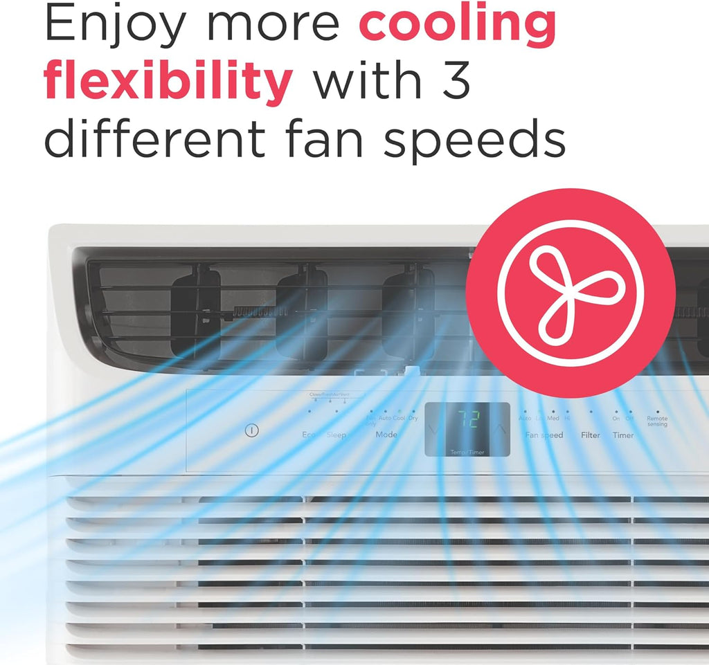 Frigidaire 5,000 BTU Window Air Conditioner with Remote Control, Cools Up to 150 Sq. Ft., Quiet Operation, Eco Mode, 3 Fan Speeds, Auto Restart, White wourant